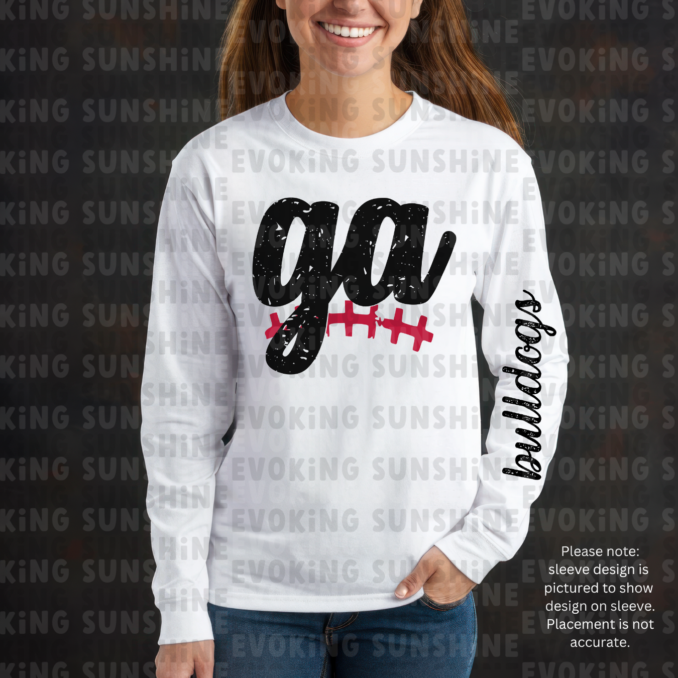 Bulldogs Football Tee, Georgia Sports Fan Long Sleeve Shirt, Distressed Design, Unisex Cotton Tee, Game Day Apparel, Fan Gear