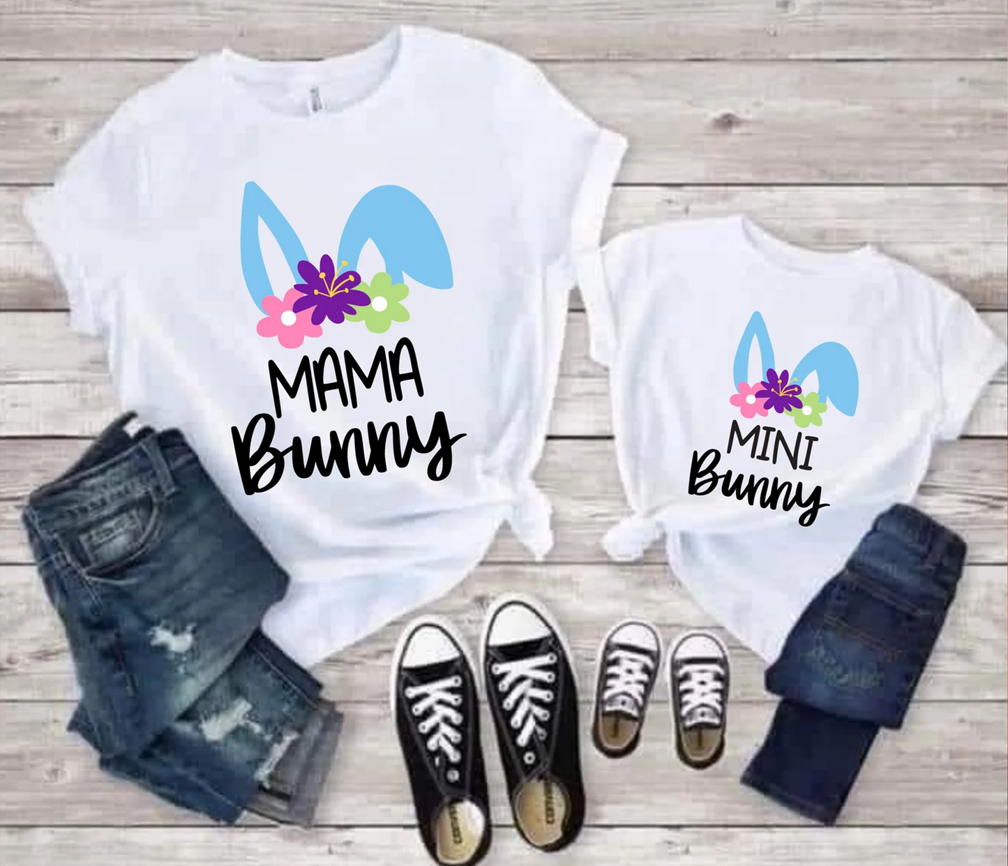Mama Bunny Easter Unisex T-Shirt, Mommy and Me Matching Shirts, Rabbit Family Tee, Easter Bunny Shirt, Easter Gift for Mom