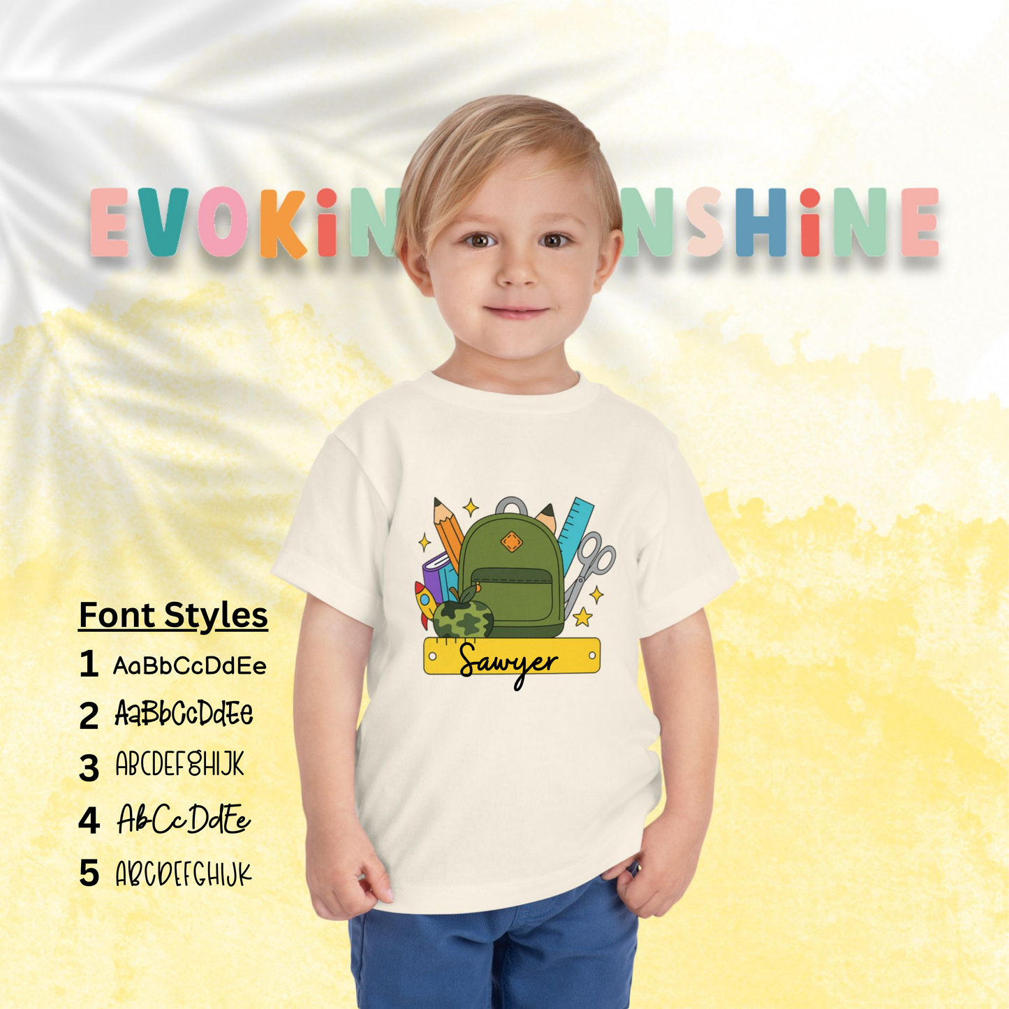 Custom Boys Back-to-School Toddler Tee, Preschool, Kindergarten, MDO, School Shirt, Backpack, Bookbag, Personalize