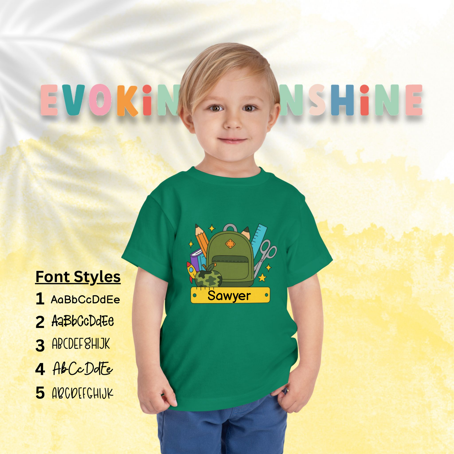 Custom Boys Back-to-School Toddler Tee, Preschool, Kindergarten, MDO, School Shirt, Backpack, Bookbag, Personalize