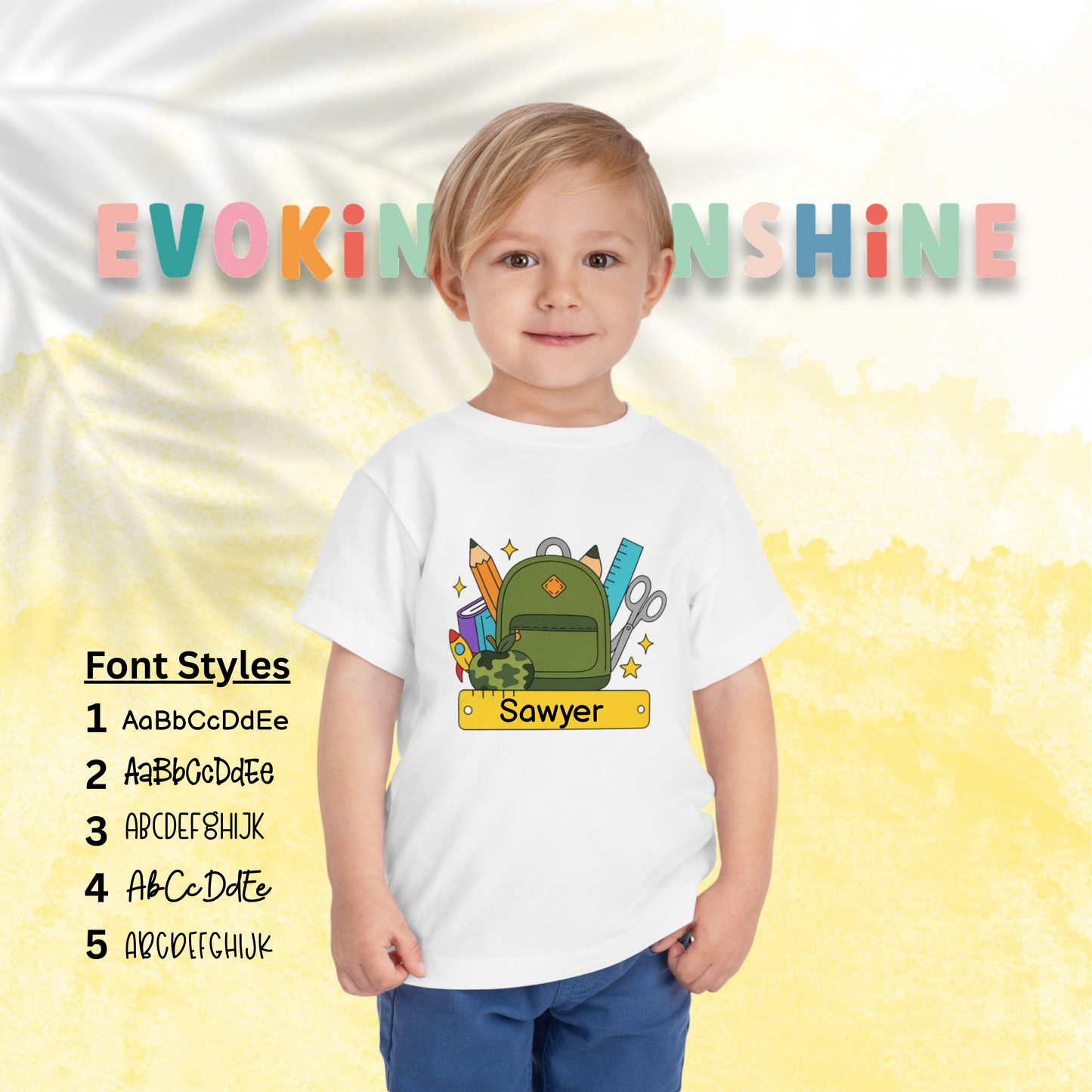 Custom Boys Back-to-School Toddler Tee, Preschool, Kindergarten, MDO, School Shirt, Backpack, Bookbag, Personalize