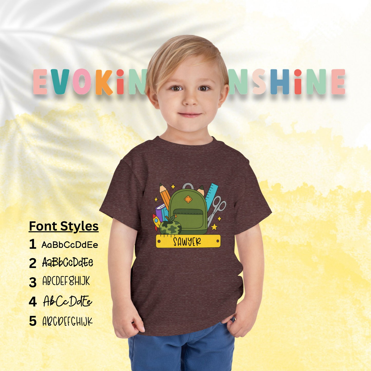 Custom Boys Back-to-School Toddler Tee, Preschool, Kindergarten, MDO, School Shirt, Backpack, Bookbag, Personalize