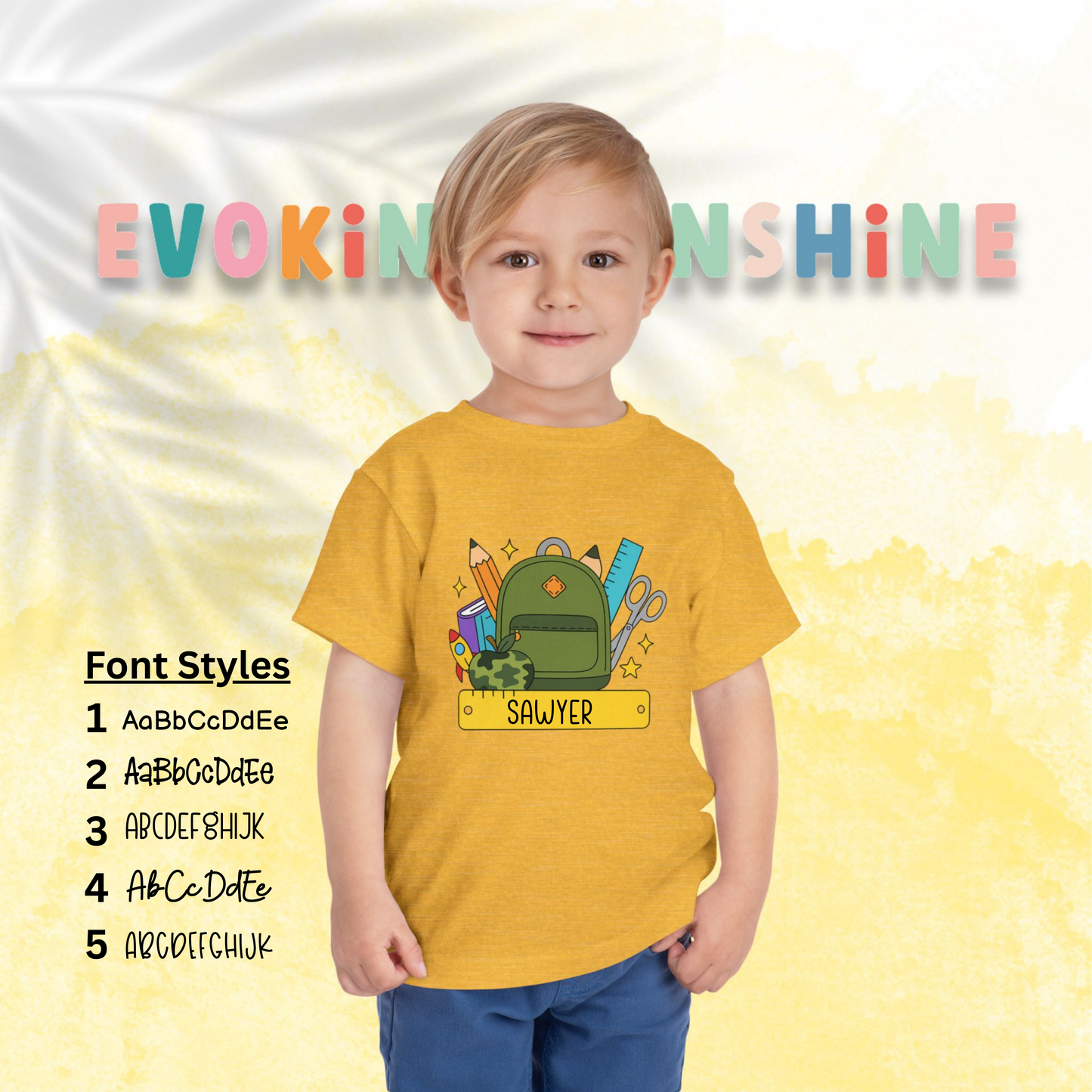 Custom Boys Back-to-School Toddler Tee, Preschool, Kindergarten, MDO, School Shirt, Backpack, Bookbag, Personalize