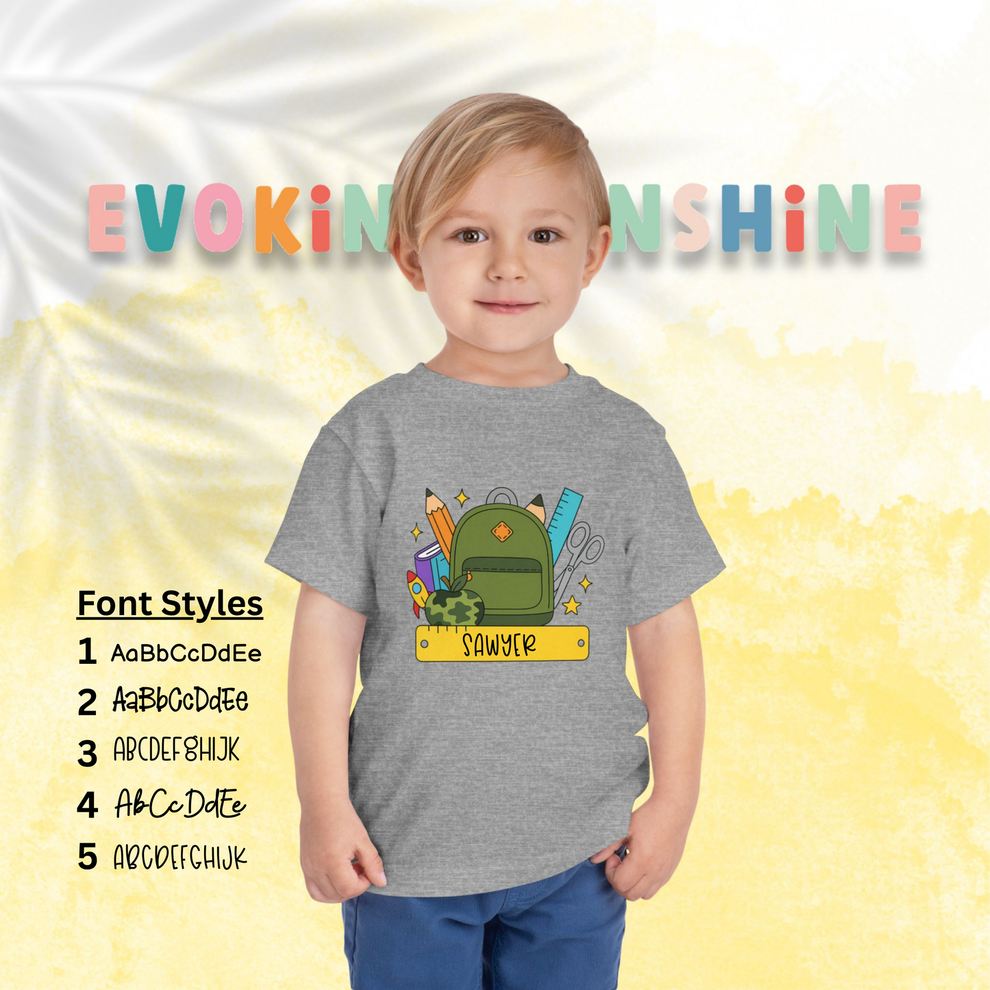 Custom Boys Back-to-School Toddler Tee, Preschool, Kindergarten, MDO, School Shirt, Backpack, Bookbag, Personalize