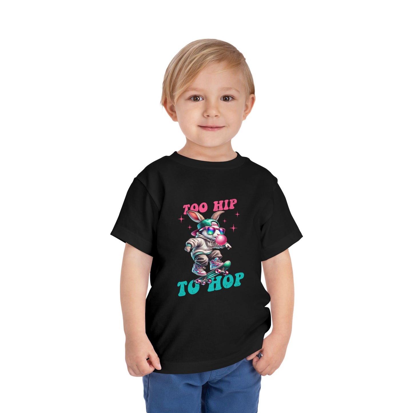 Cool Toddler Skateboard Tee - "Too Hip To Hop"
