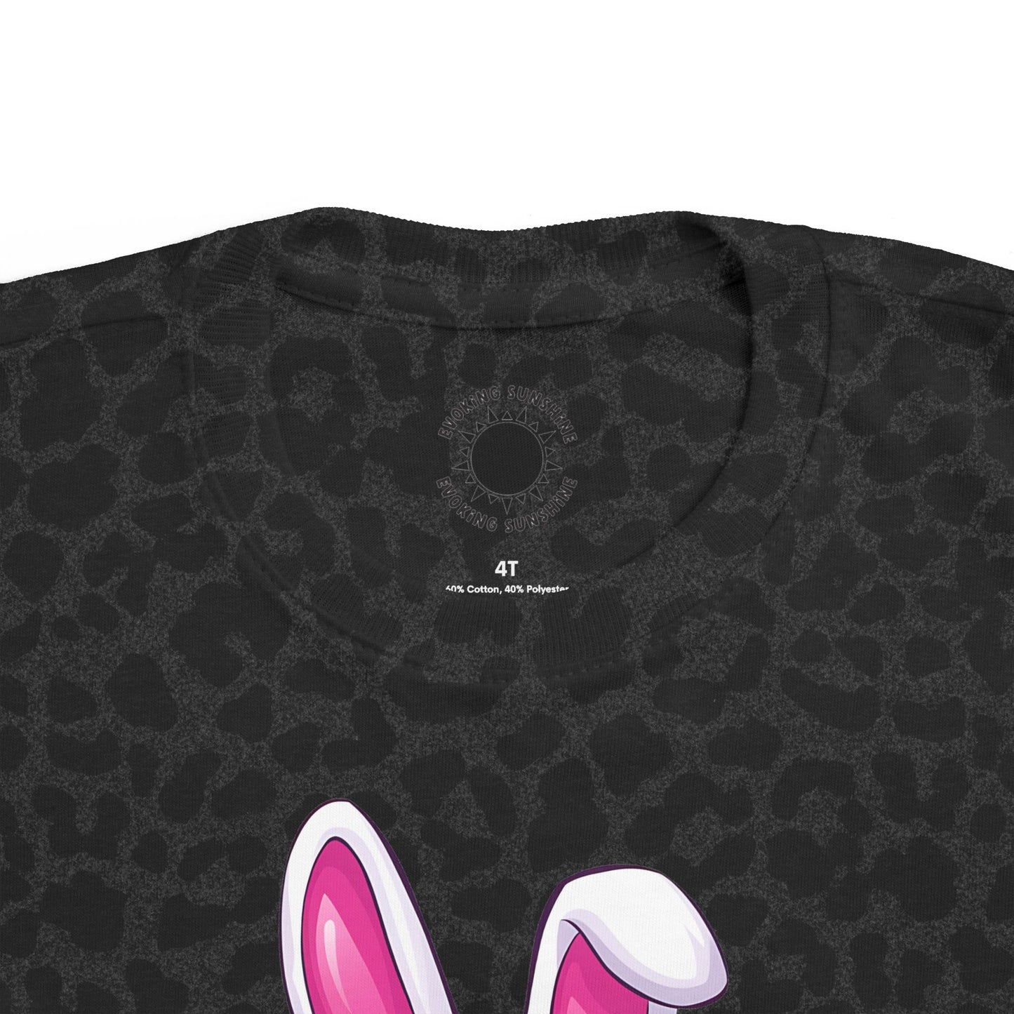 Personalized Cute Easter Bunny Toddler T-Shirt with Colorful Eggs