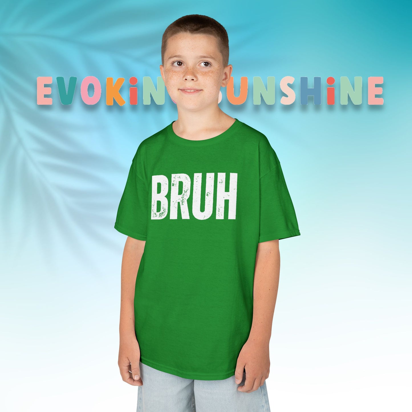 Kids Heavy Cotton™ Tee - Funny 'BRUH' Shirt for Boys & Girls, Casual Kids Wear, Gift for Birthdays, Anniversaries, Humor Apparel