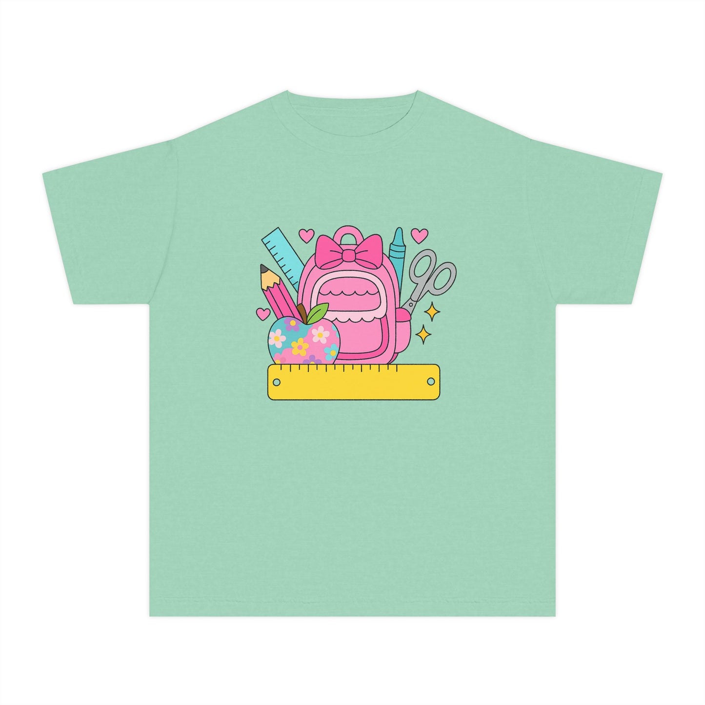 Personalized Cute Back To School Youth Tee, Personalized Girl Shirt, Kids Graphic Tee, Student Shirt