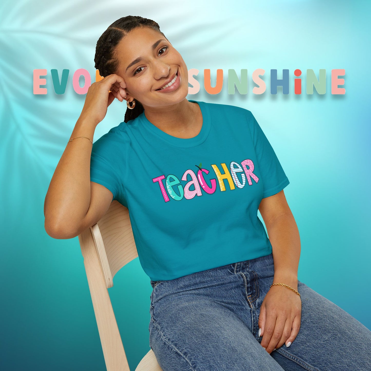 Colorful Teacher T-Shirt, Gift for Teachers, Cute Appreciation Shirt, Back to School Tee, Classroom Outfit, Teacher Gifts