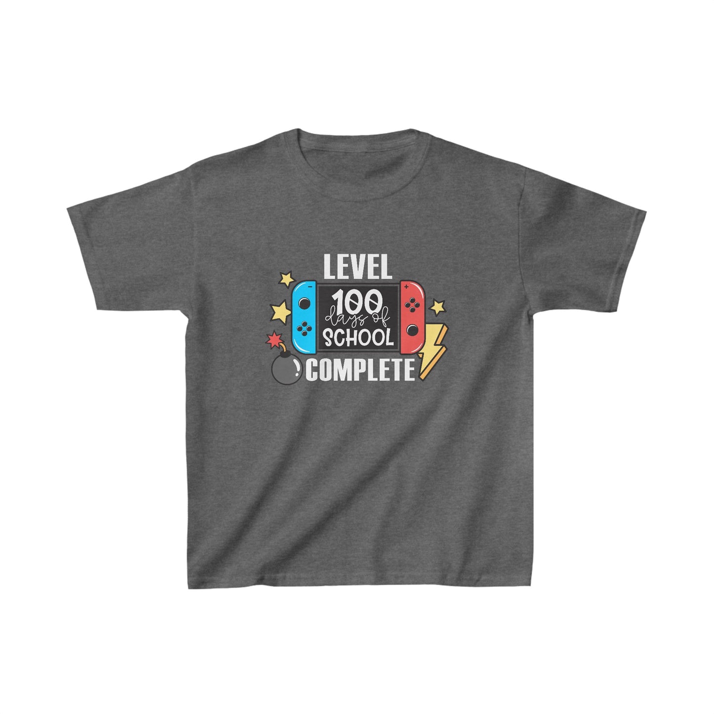 Level 100 Days Unlocked Shirt – Power Up Your Celebration! - Celebration School Shirt - Kids Heavy Cotton™ Tee
