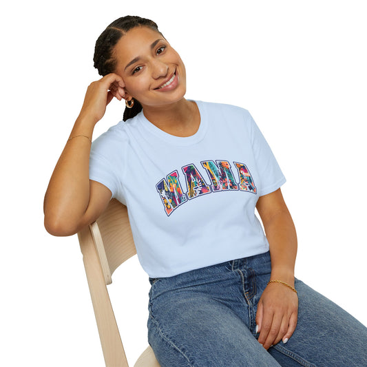 Floral "MAMA" Shirt – Bold, Bright, and Beautiful - Unisex Softstyle T-Shirt