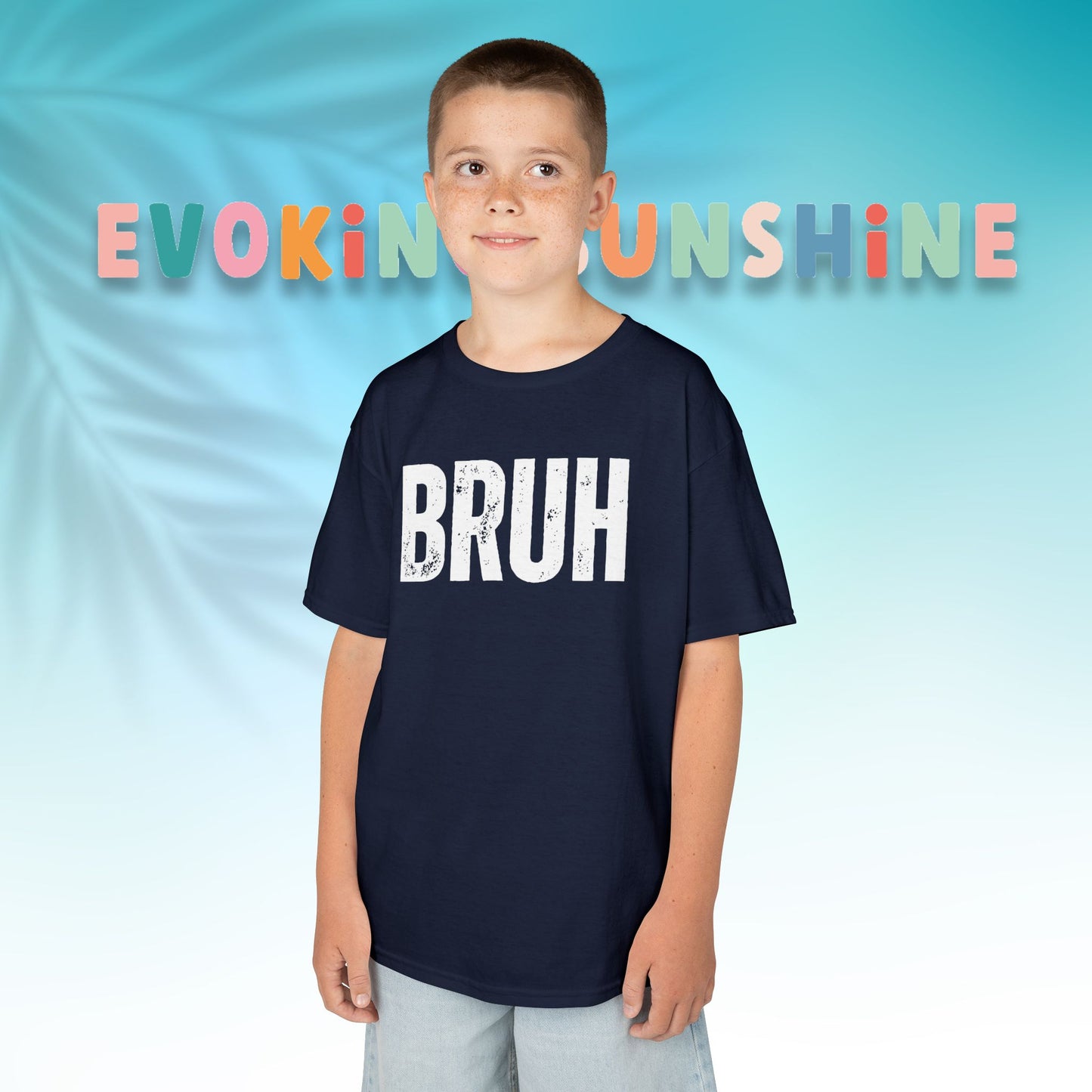 Kids Heavy Cotton™ Tee - Funny 'BRUH' Shirt for Boys & Girls, Casual Kids Wear, Gift for Birthdays, Anniversaries, Humor Apparel