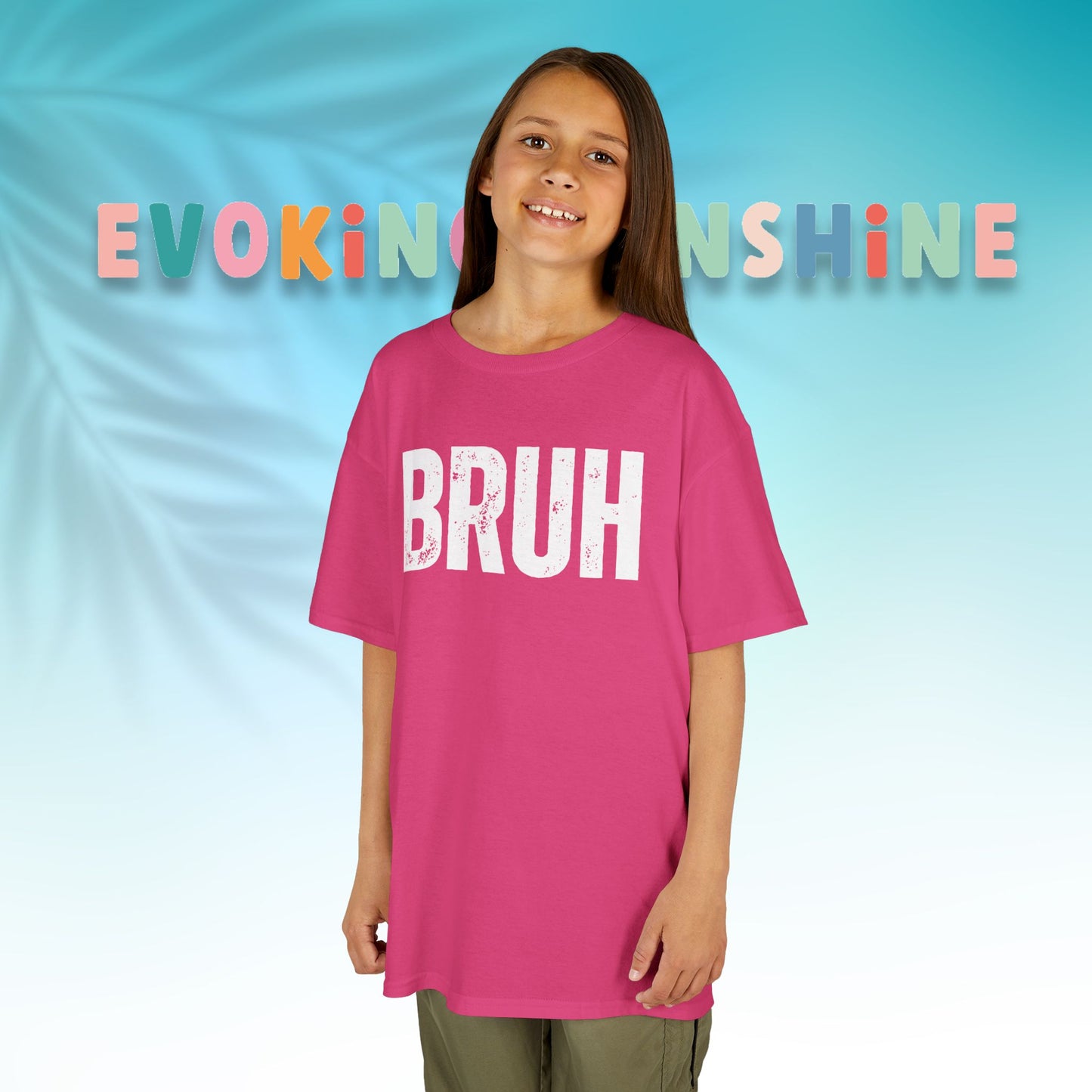 Kids Heavy Cotton™ Tee - Funny 'BRUH' Shirt for Boys & Girls, Casual Kids Wear, Gift for Birthdays, Anniversaries, Humor Apparel