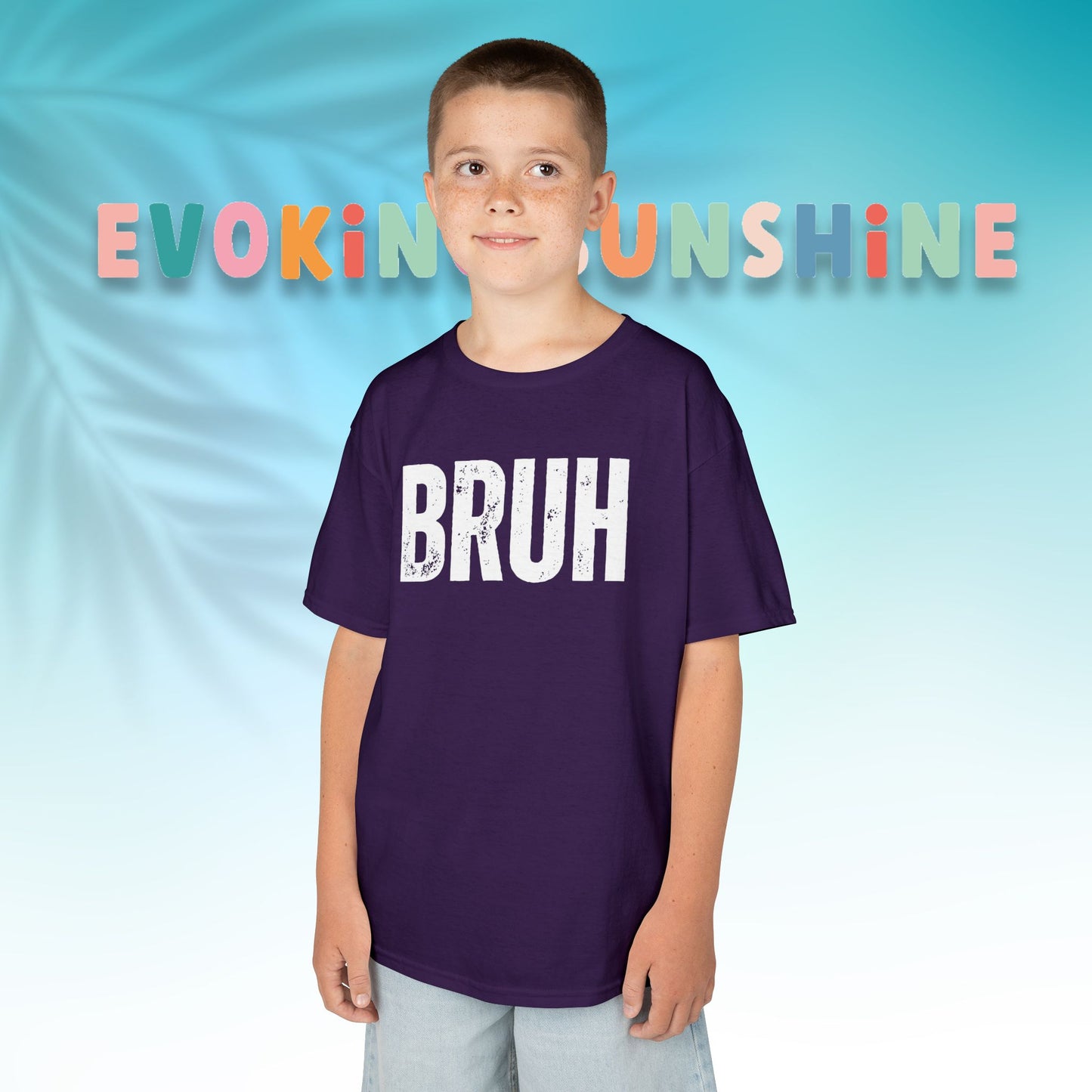 Kids Heavy Cotton™ Tee - Funny 'BRUH' Shirt for Boys & Girls, Casual Kids Wear, Gift for Birthdays, Anniversaries, Humor Apparel