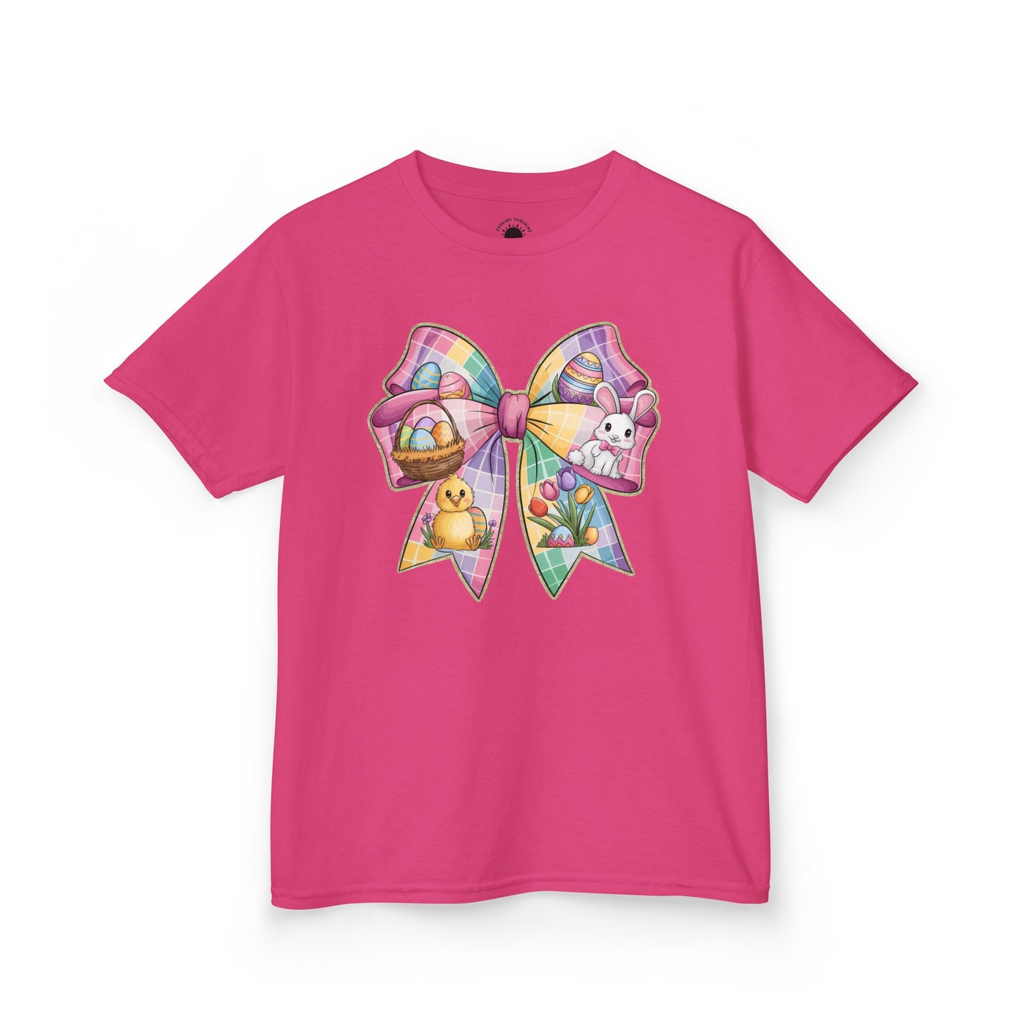 Easter Bunny Kids Tee - Cute Colorful Bow Design