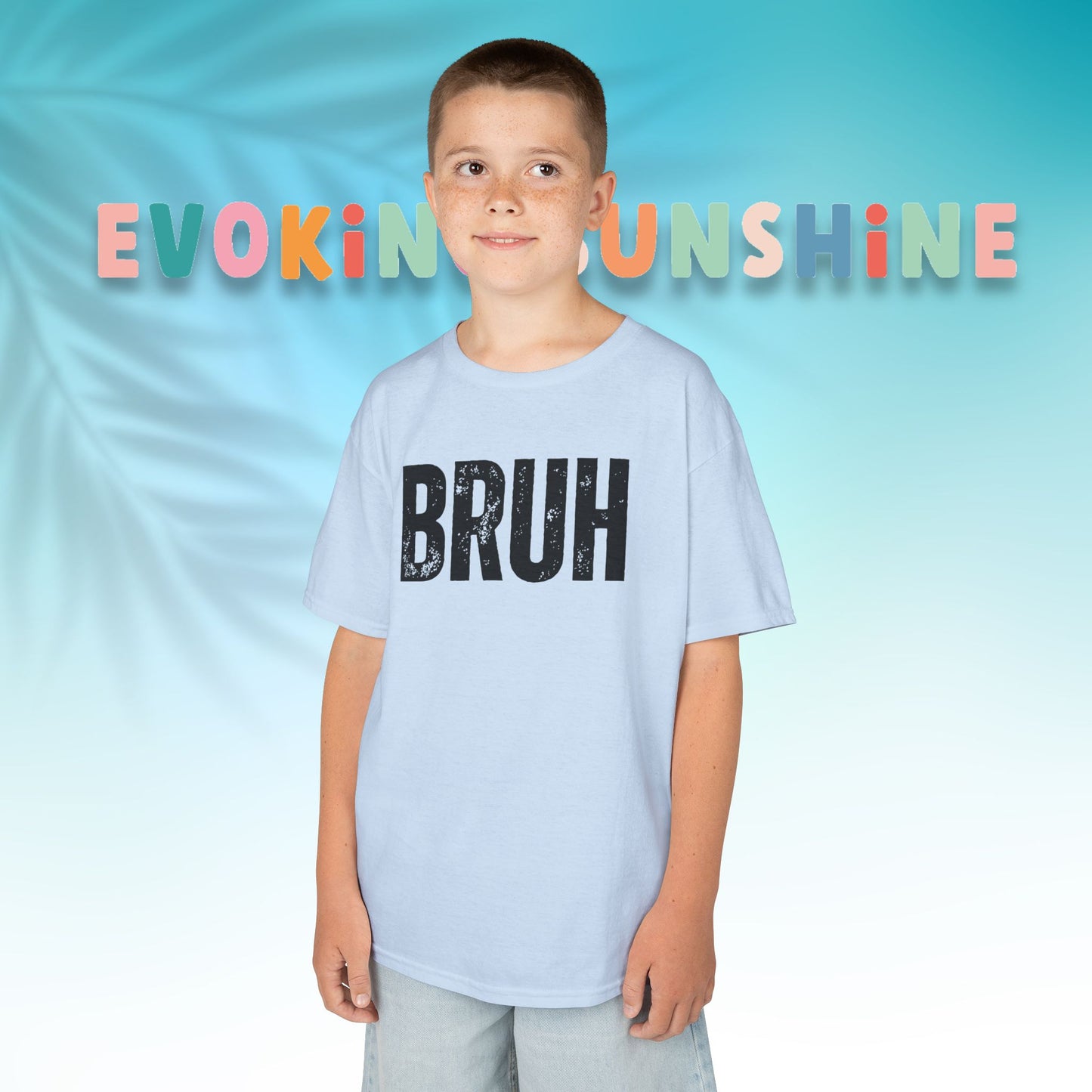 Kids Heavy Cotton™ Tee - Funny 'BRUH' Shirt for Boys & Girls, Casual Kids Wear, Gift for Birthdays, Anniversaries, Humor Apparel