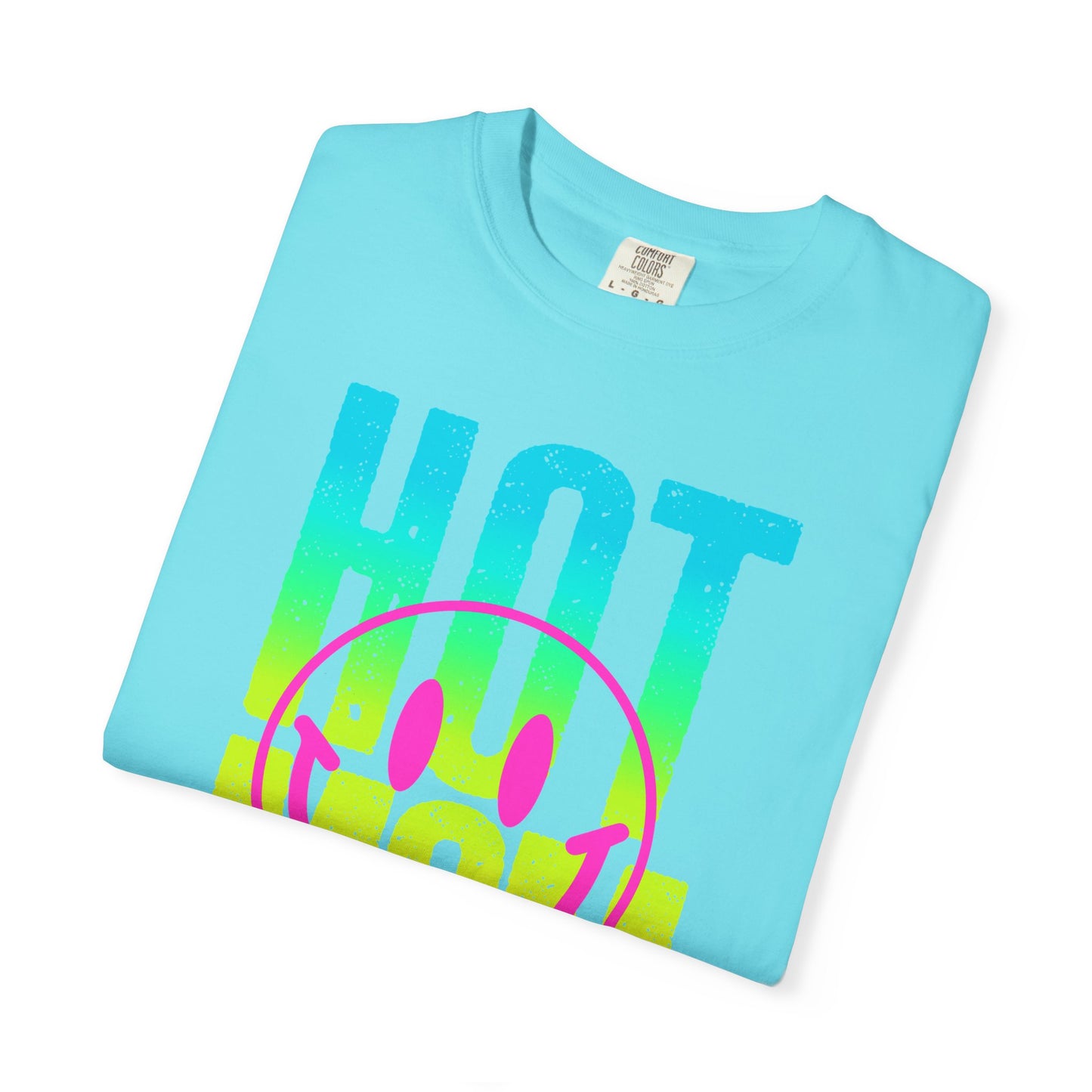 Neon Hot Mom Summer Unisex T-shirt, Neon Smile Face Shirt, Trendy Summer Tee, Cute Smiley Face Top, Casual Summer Apparel
