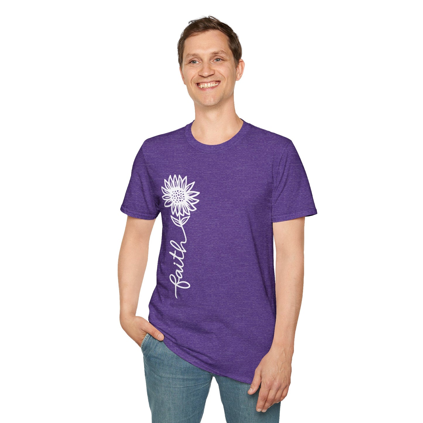Faith-Inspired Unisex Softstyle T-Shirt - Floral Design for Everyday Wear