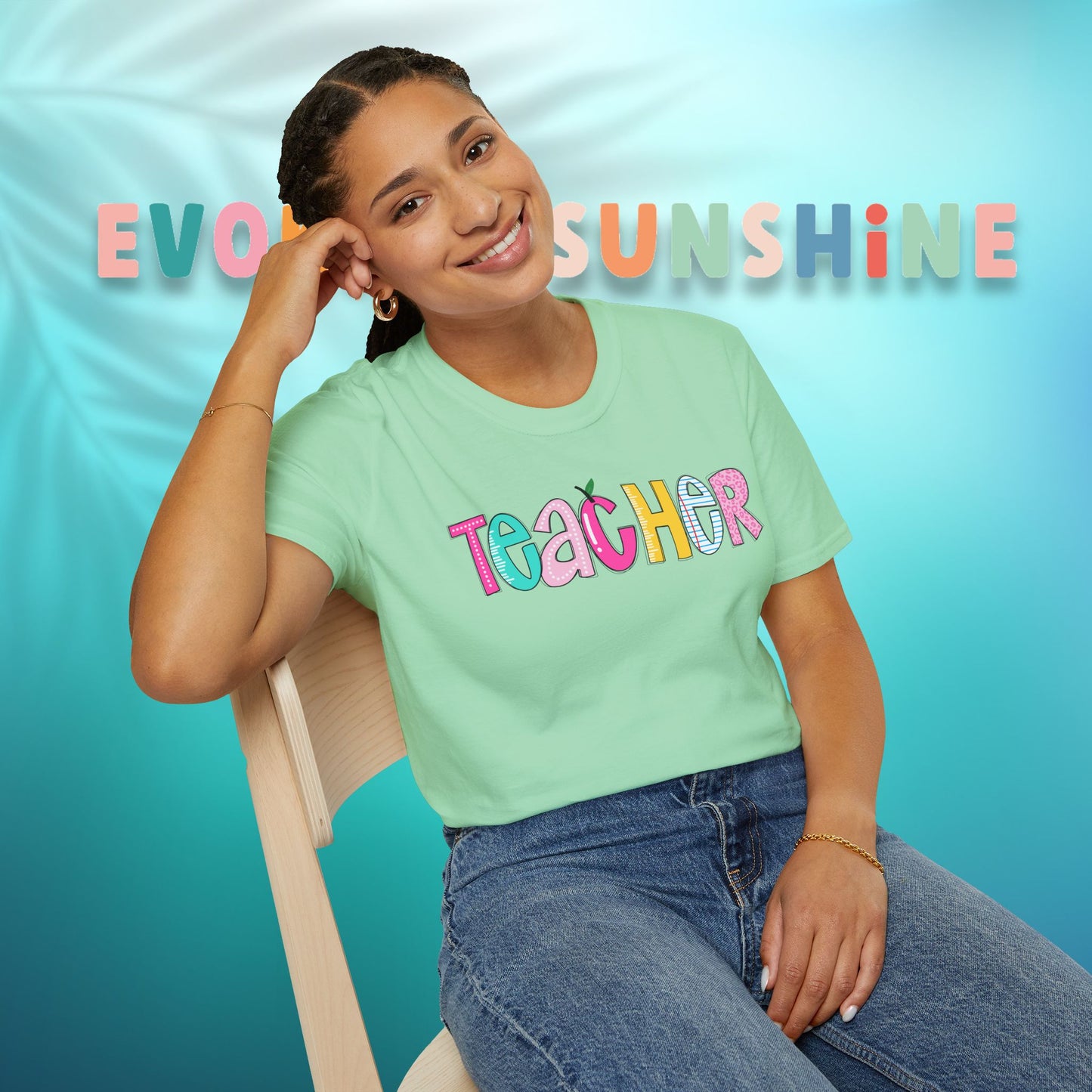 Colorful Teacher T-Shirt, Gift for Teachers, Cute Appreciation Shirt, Back to School Tee, Classroom Outfit, Teacher Gifts