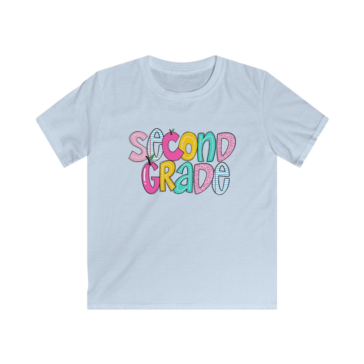 Second Grade Kids Softstyle Tee, Back to School Shirt, Elementary School, First Day of School, Fun Graphic Tee
