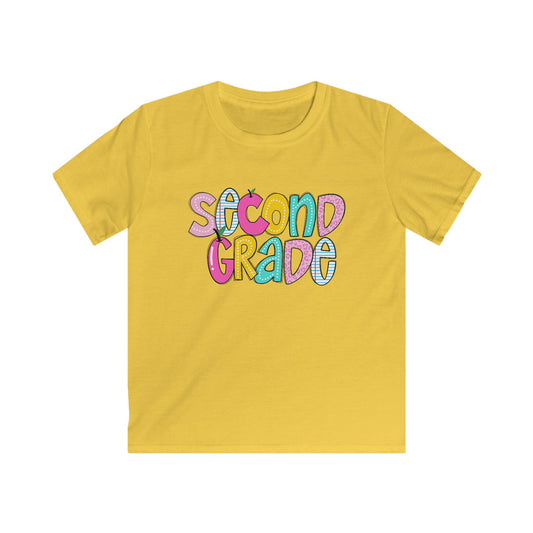 Second Grade Kids Softstyle Tee, Back to School Shirt, Elementary School, First Day of School, Fun Graphic Tee