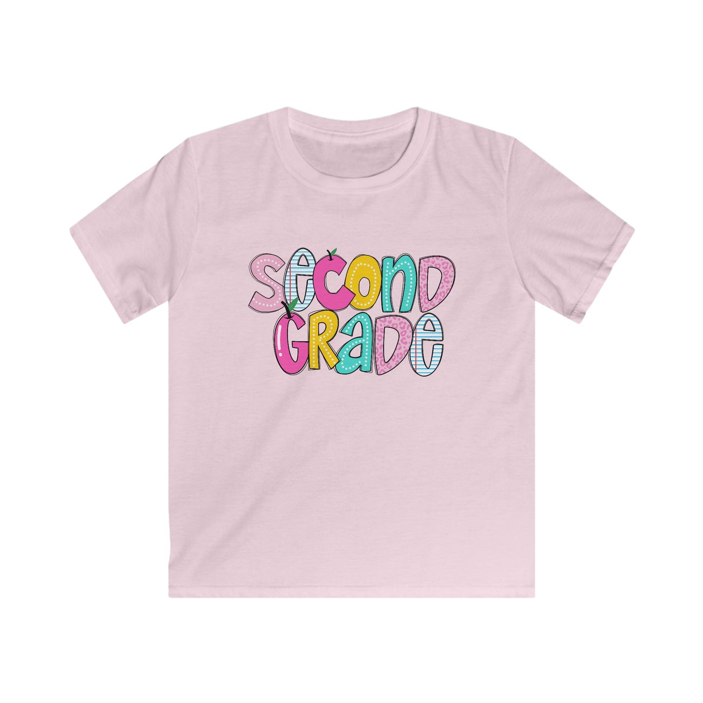 Second Grade Kids Softstyle Tee, Back to School Shirt, Elementary School, First Day of School, Fun Graphic Tee