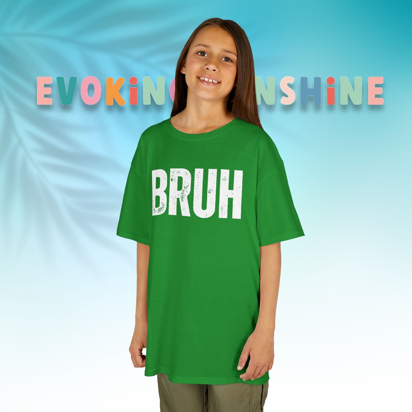 Kids Heavy Cotton™ Tee - Funny 'BRUH' Shirt for Boys & Girls, Casual Kids Wear, Gift for Birthdays, Anniversaries, Humor Apparel