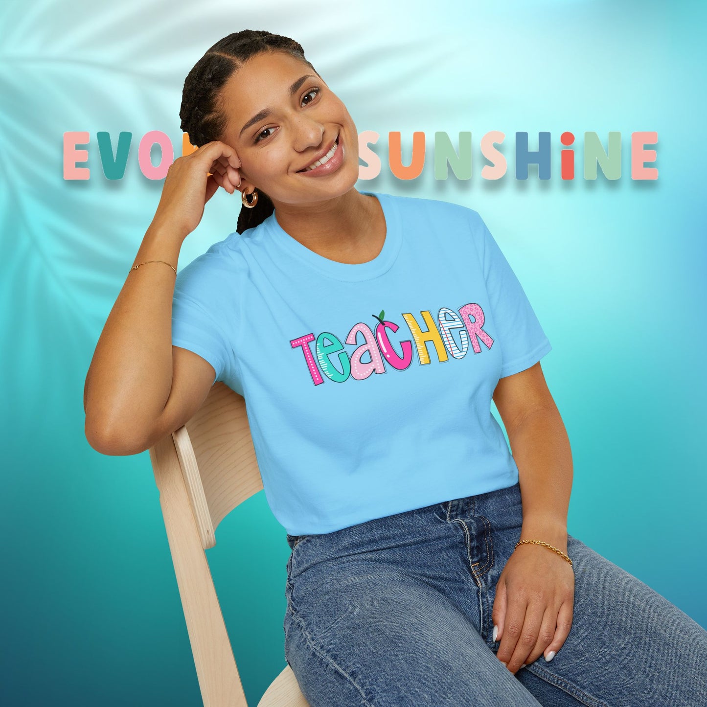 Colorful Teacher T-Shirt, Gift for Teachers, Cute Appreciation Shirt, Back to School Tee, Classroom Outfit, Teacher Gifts