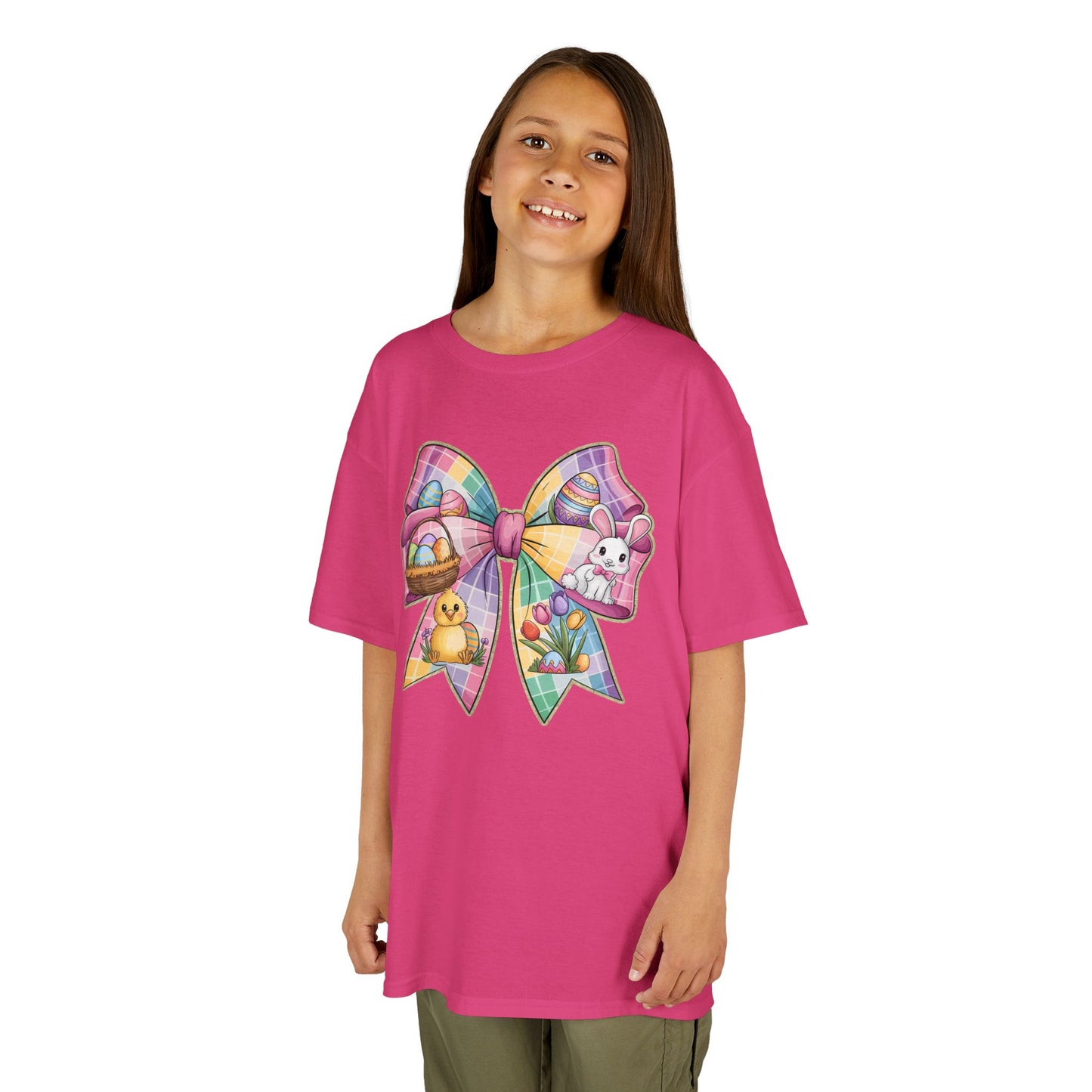 Easter Bunny Kids Tee - Cute Colorful Bow Design