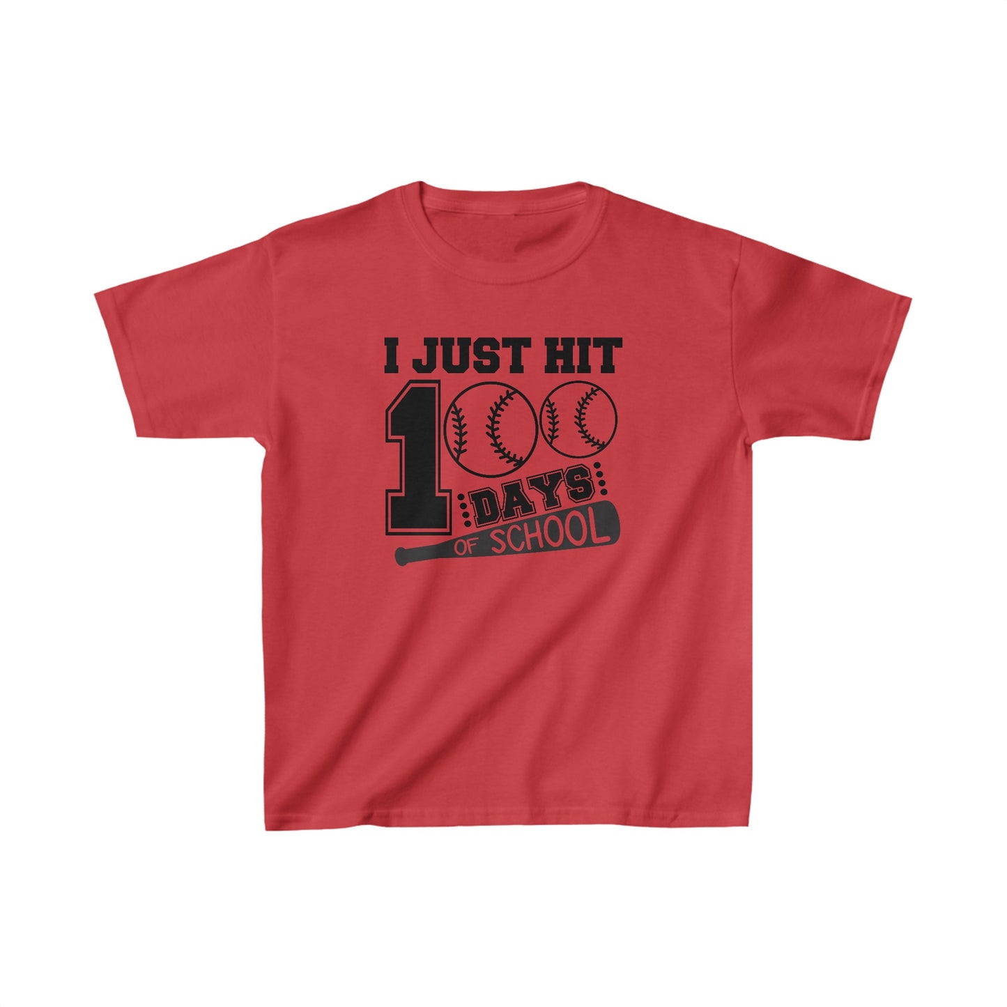 100 Day of School Baseball T-Shirt, School Spirt, Youth shirt, Baseball and bat