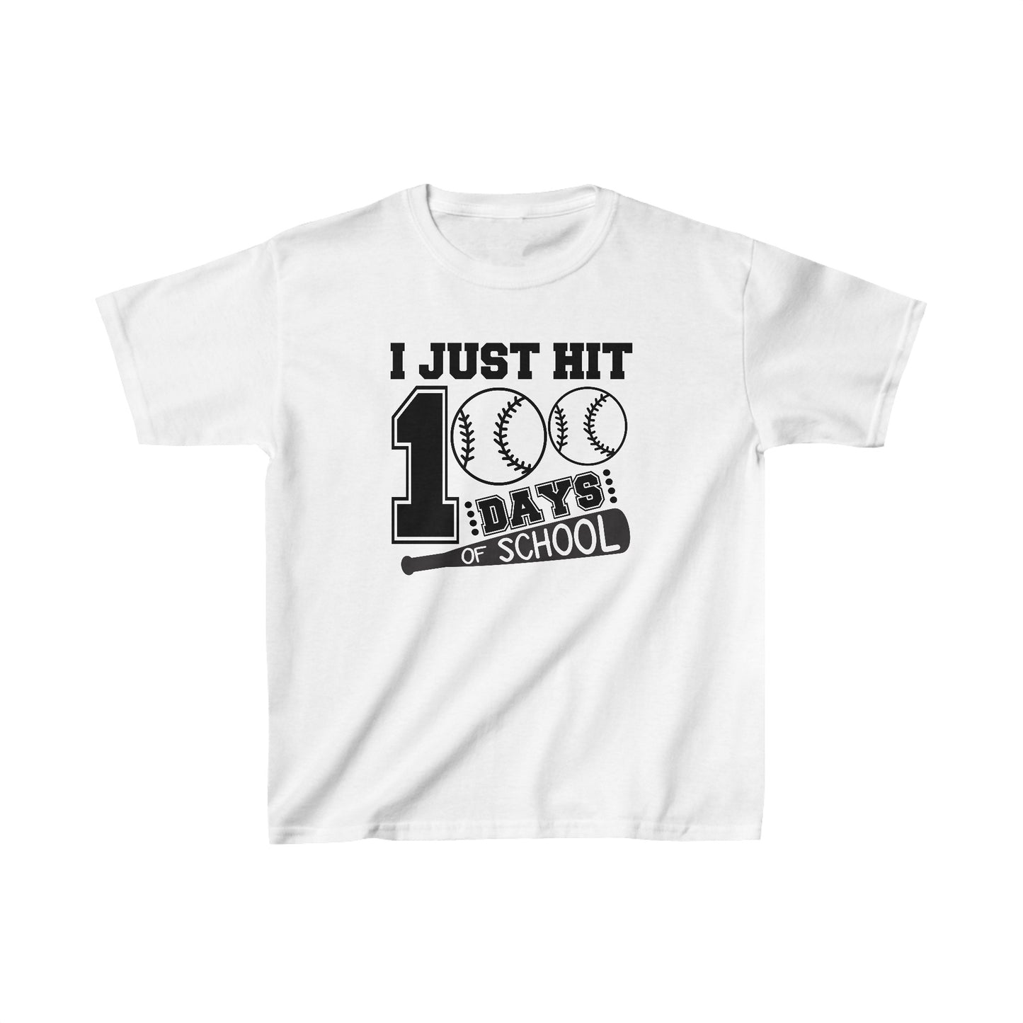 100 Day of School Baseball T-Shirt, School Spirt, Youth shirt, Baseball and bat