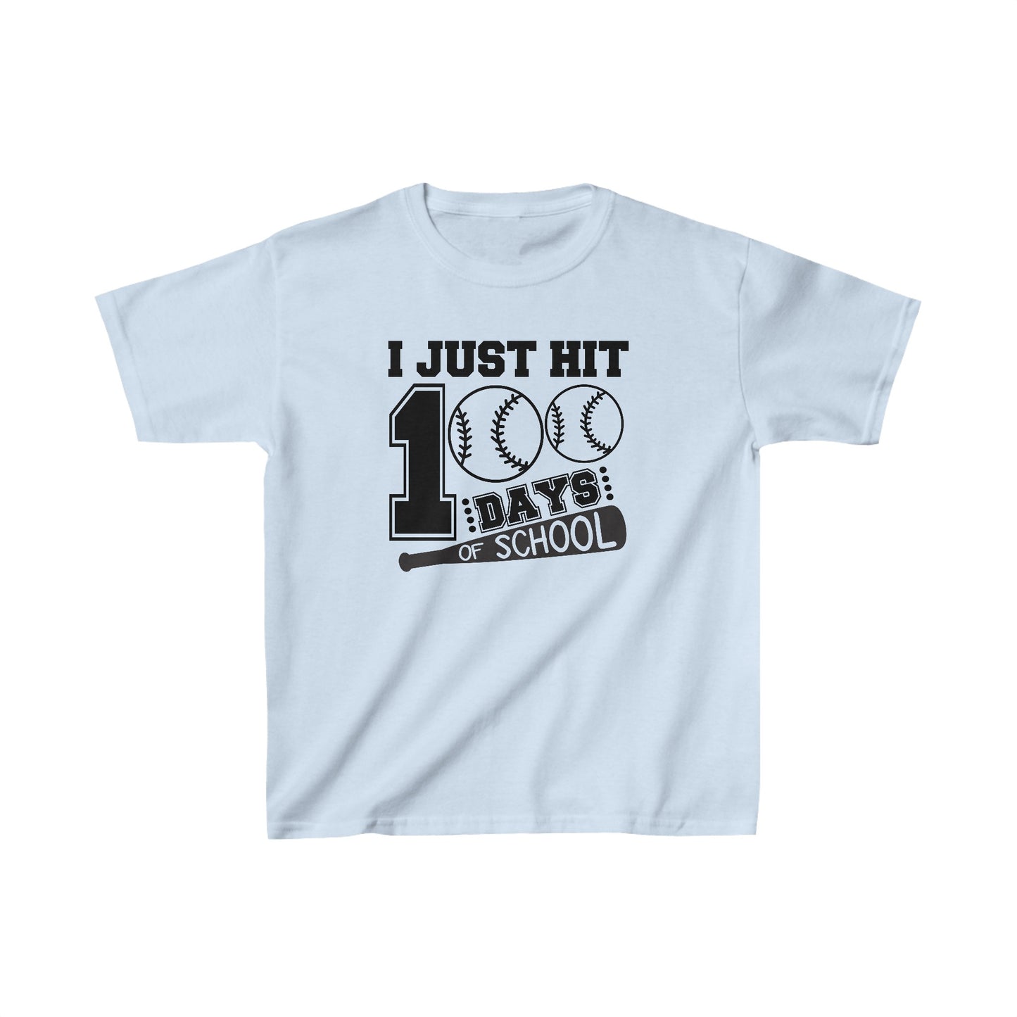100 Day of School Baseball T-Shirt, School Spirt, Youth shirt, Baseball and bat