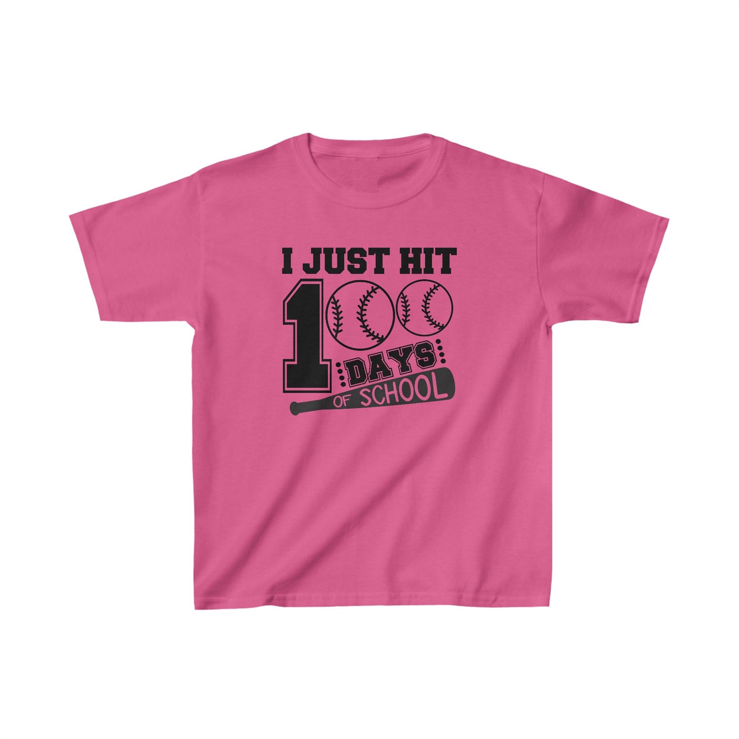 100 Day of School Baseball T-Shirt, School Spirt, Youth shirt, Baseball and bat