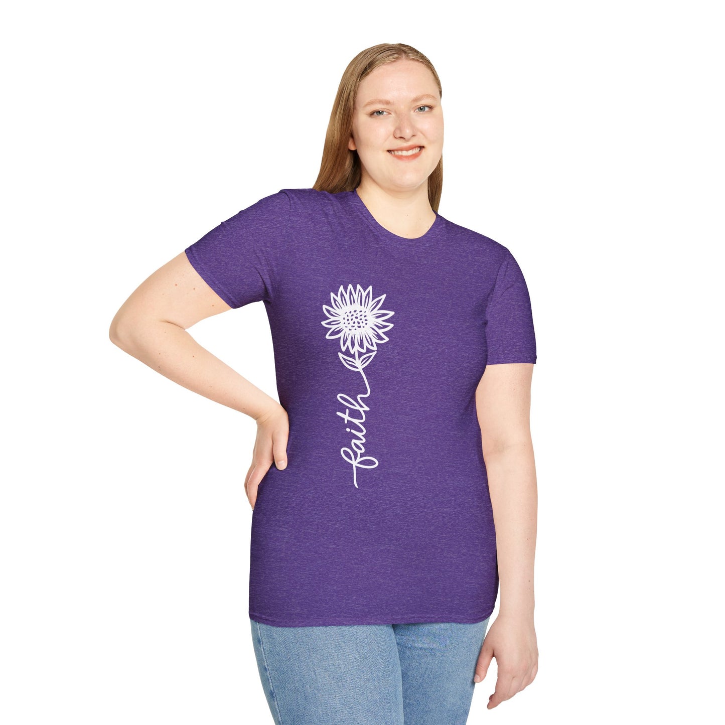 Faith-Inspired Unisex Softstyle T-Shirt - Floral Design for Everyday Wear