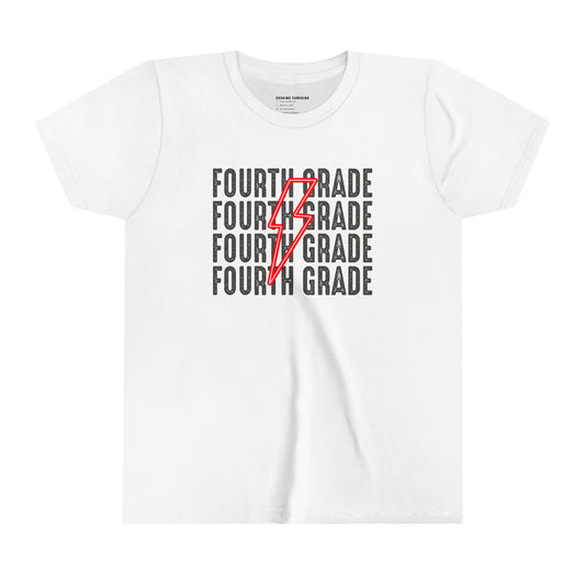 Fourth Grade Back to School Lightning Bolt Shirt, 4th Grade, Elementary School, First Day of School