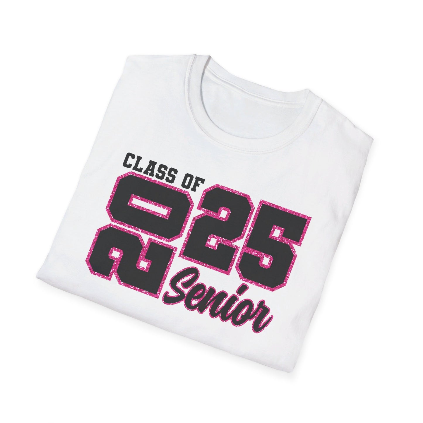 Class of 2025 Shirt – Bold & Sparkling Faux Hot Pink Glitter Design