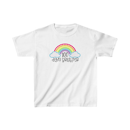 100 Days Brighter Heart Rainbow T-Shirt, School Spirt, Youth shirt