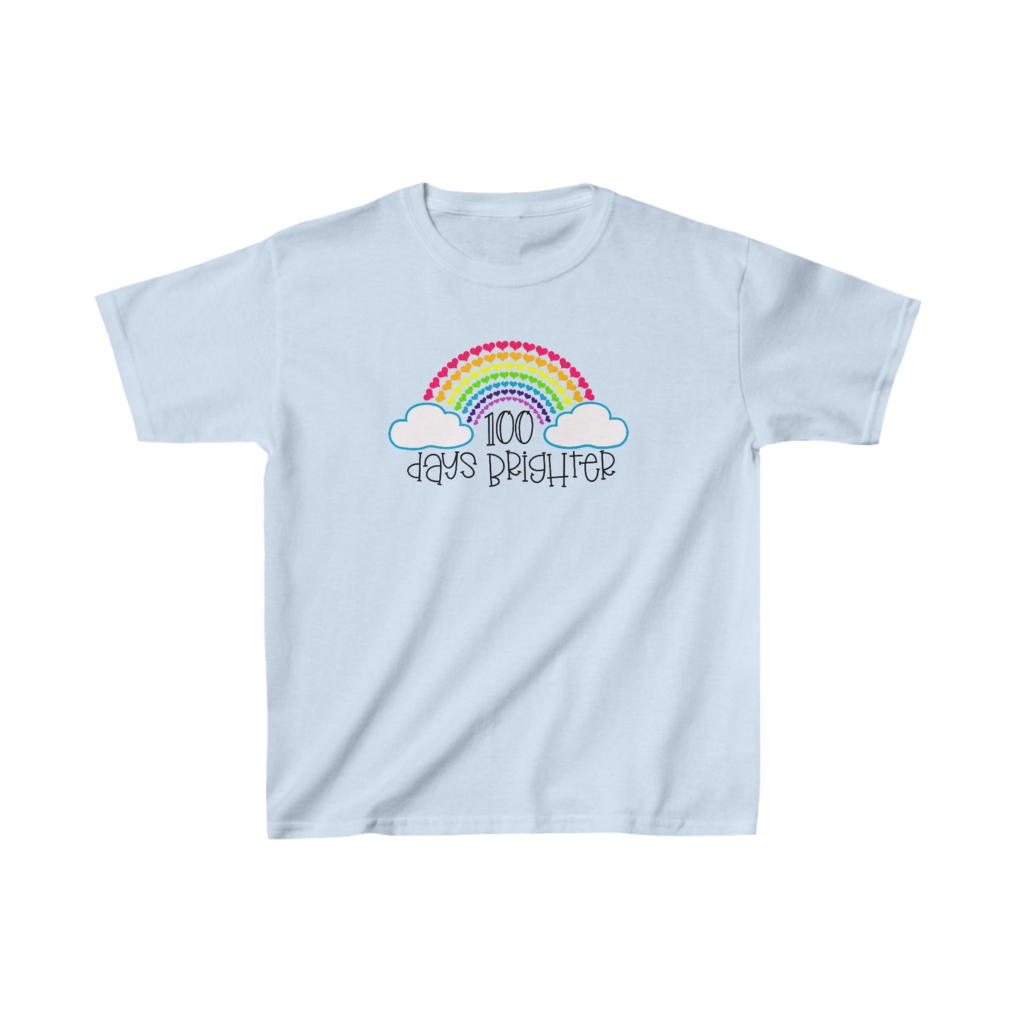 100 Days Brighter Heart Rainbow T-Shirt, School Spirt, Youth shirt