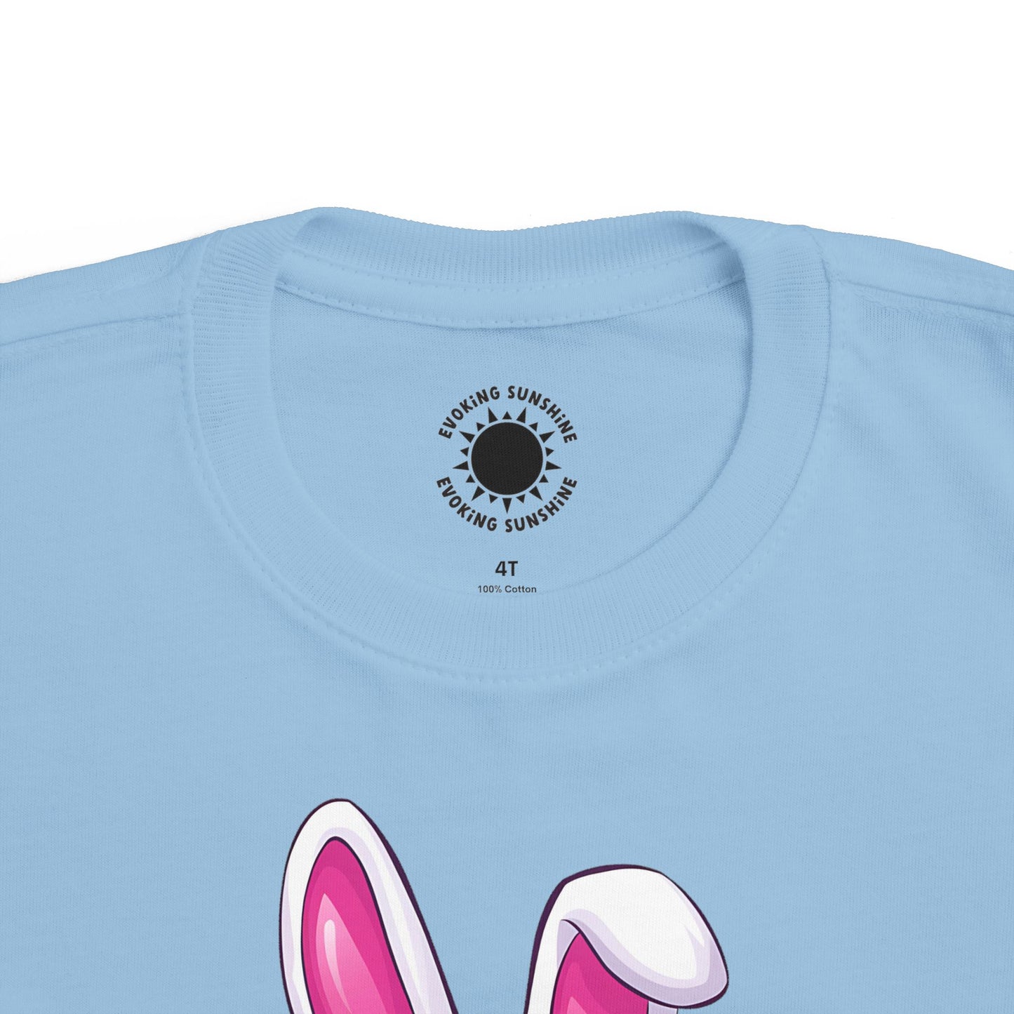 Personalized Cute Easter Bunny Toddler T-Shirt with Colorful Eggs