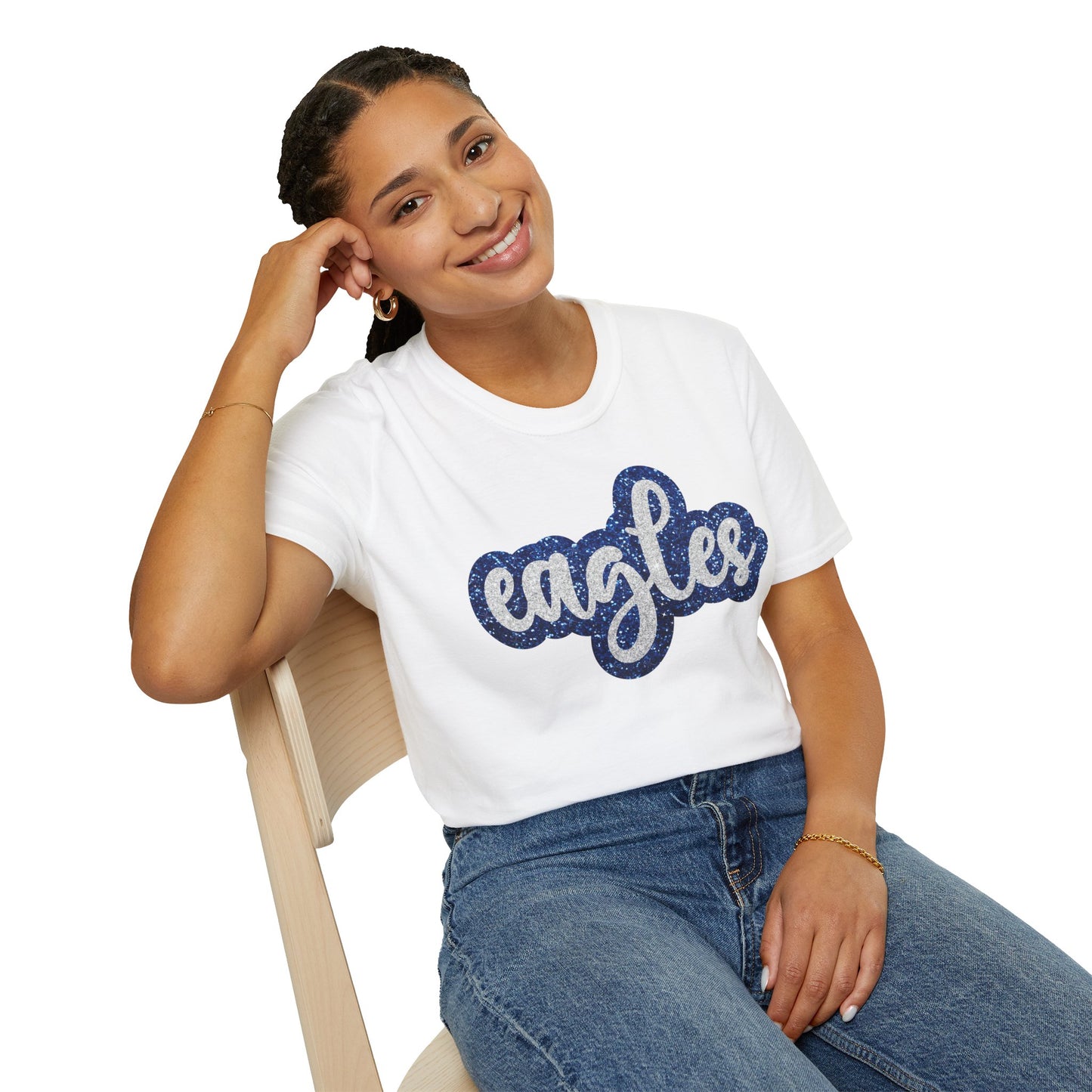 Eagles Faux Glitter Spirit T-Shirt - School - Sports - Celebration - Fan Shirt