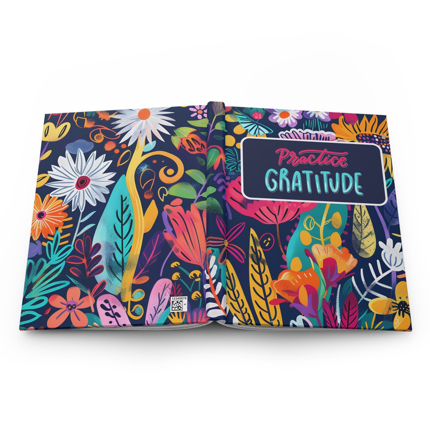 Gratitude Journal, Hardcover Journal Matte, Bold Floral Print, Lined Pages, Botanical Notebook, Inspirational Diary, Gift for Her, Grateful