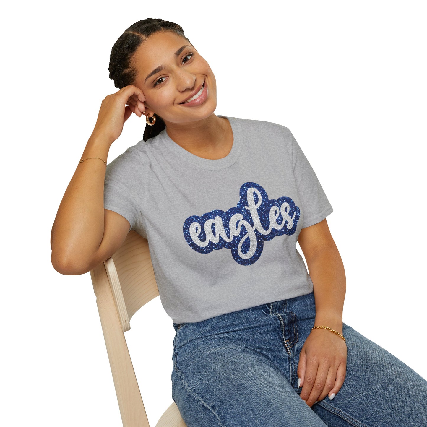Eagles Faux Glitter Spirit T-Shirt - School - Sports - Celebration - Fan Shirt