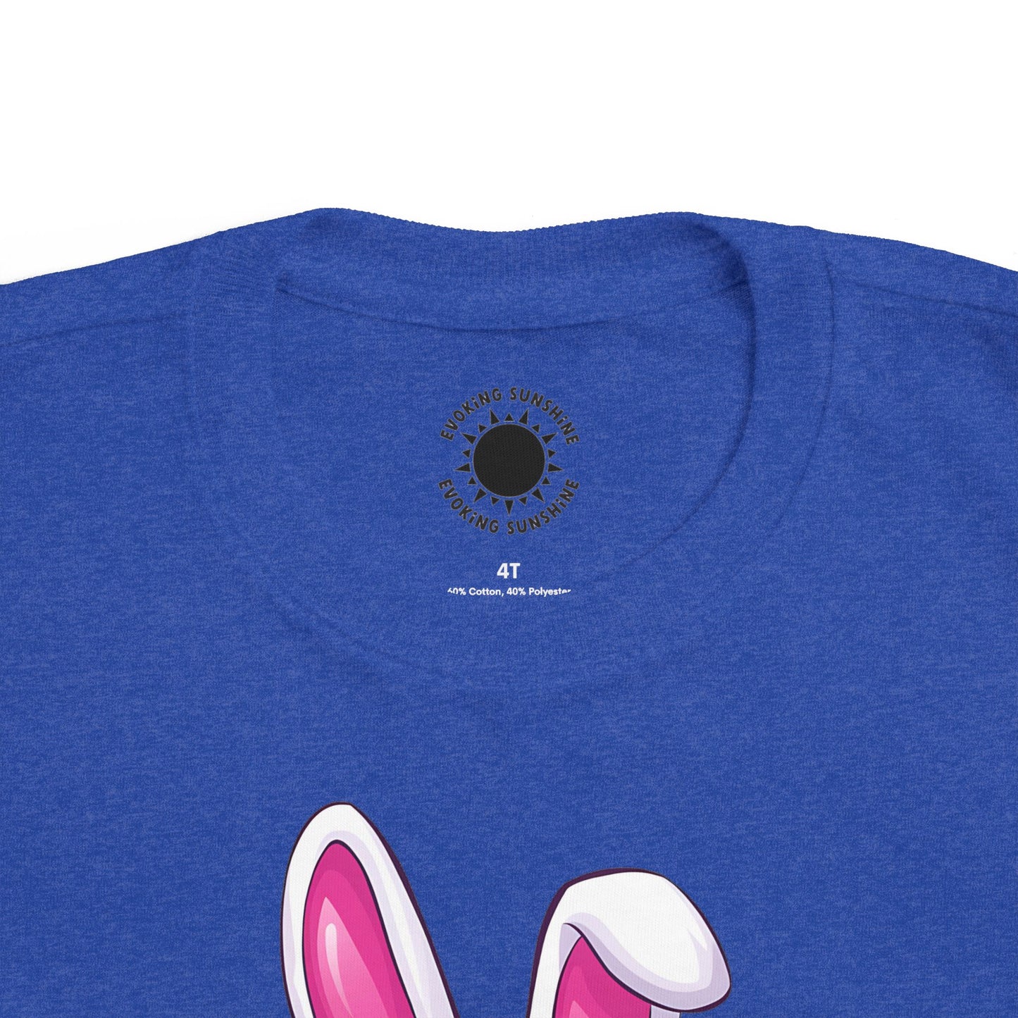 Personalized Cute Easter Bunny Toddler T-Shirt with Colorful Eggs
