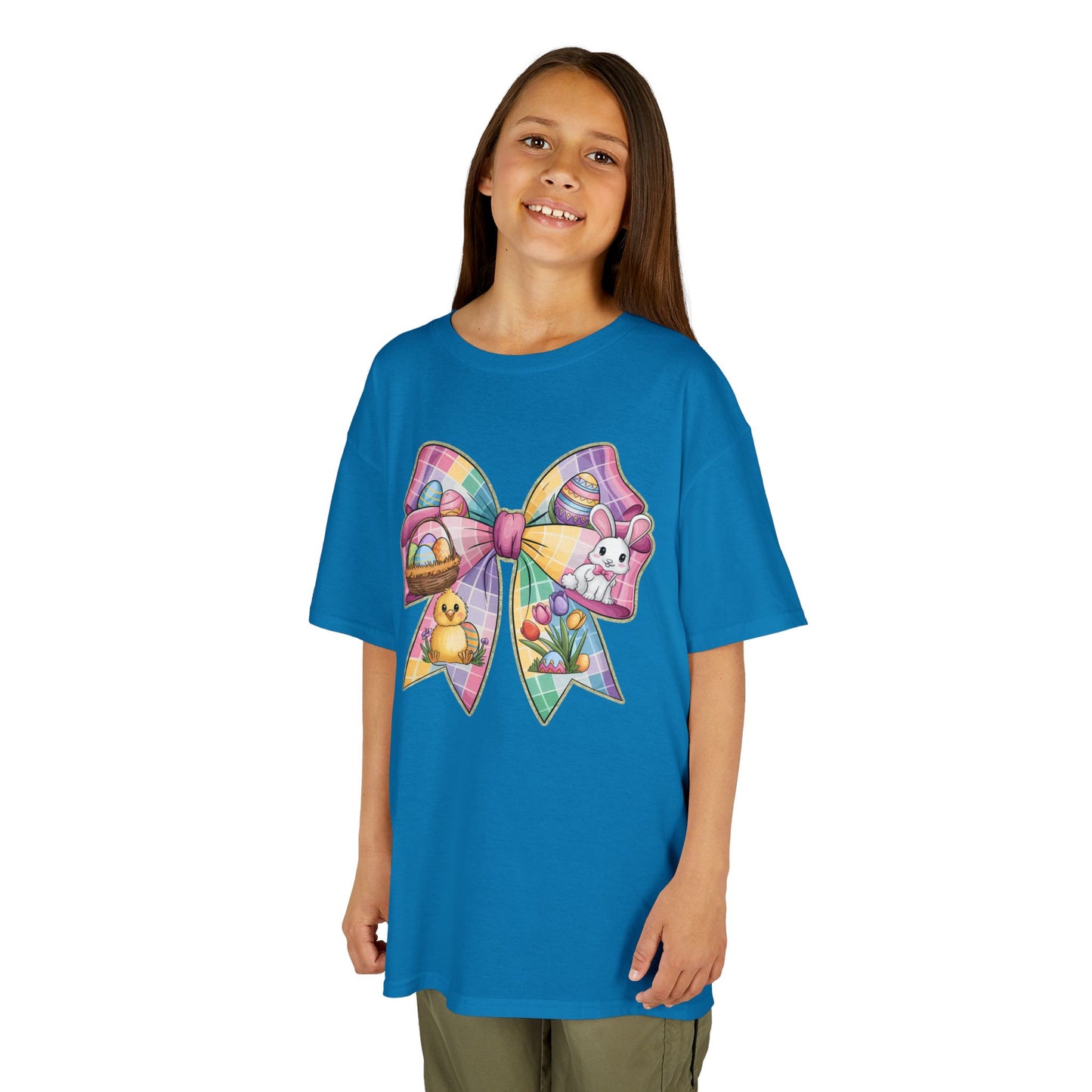 Easter Bunny Kids Tee - Cute Colorful Bow Design