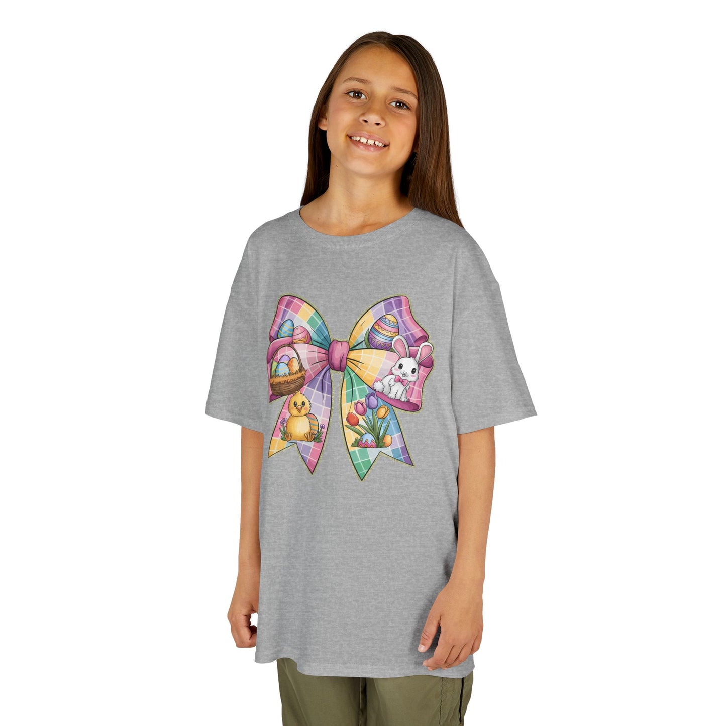 Easter Bunny Kids Tee - Cute Colorful Bow Design