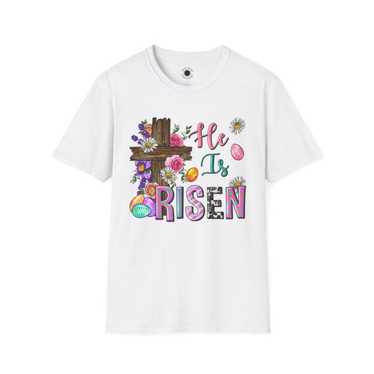 He Is Risen Unisex Softstyle T-Shirt - Easter Celebration Tee
