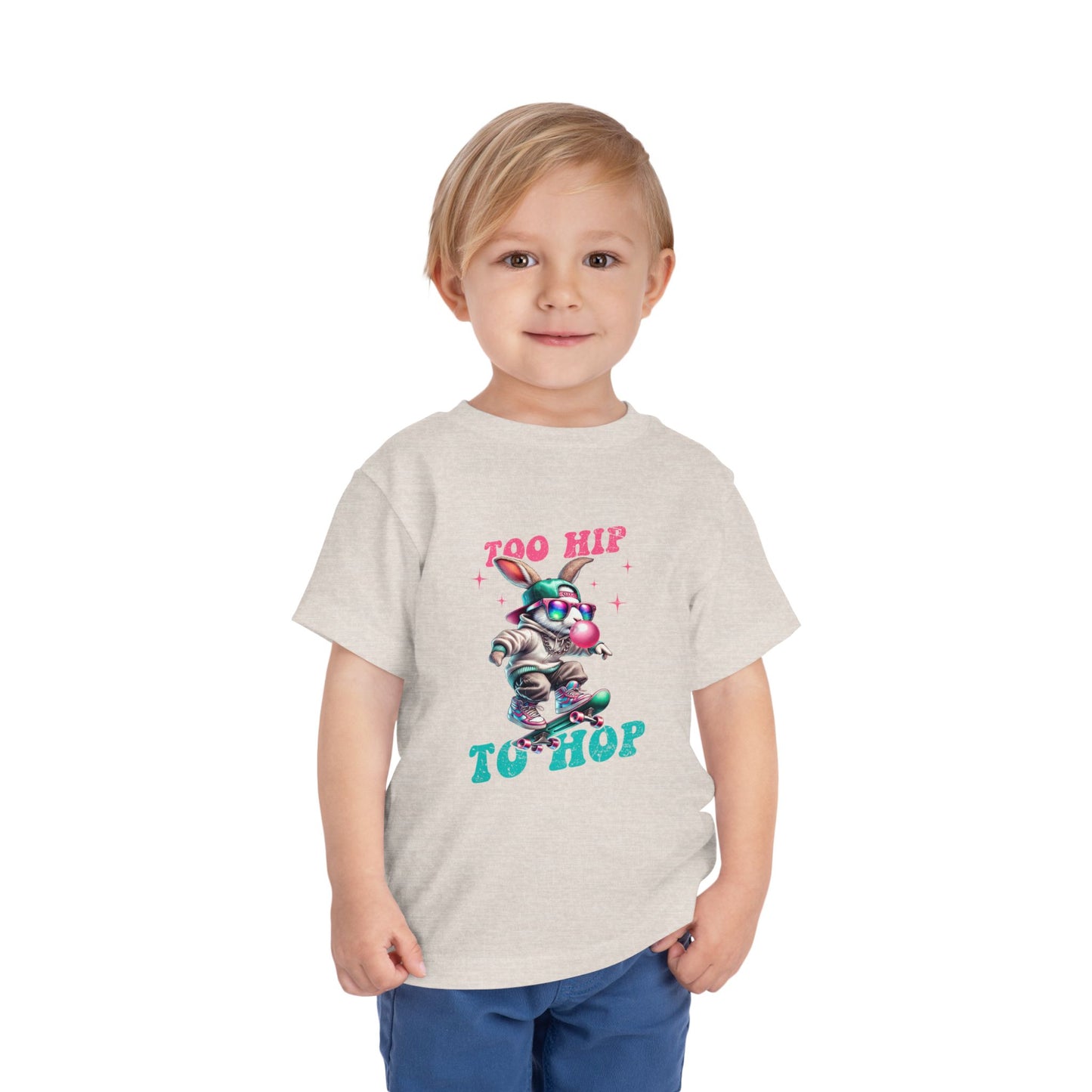 Cool Toddler Skateboard Tee - "Too Hip To Hop"