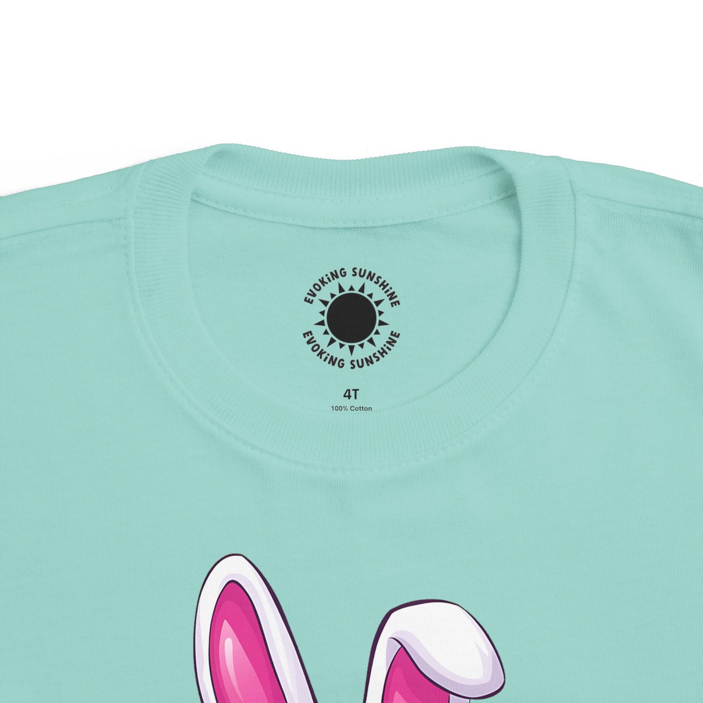 Personalized Cute Easter Bunny Toddler T-Shirt with Colorful Eggs