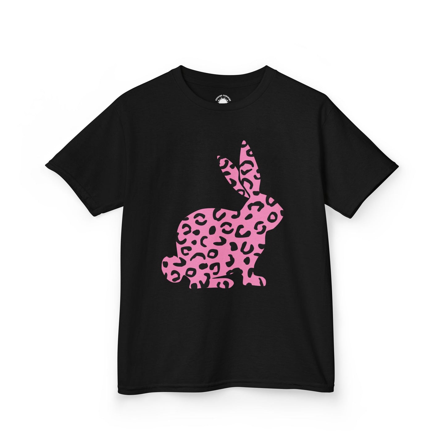 Kids Pink Leopard Bunny Shirt, Shirts for Easter, Animal Print Easter Shirt, Leopard Print Tee, Leopard T-shirt, Leopard Rabbit Shirt