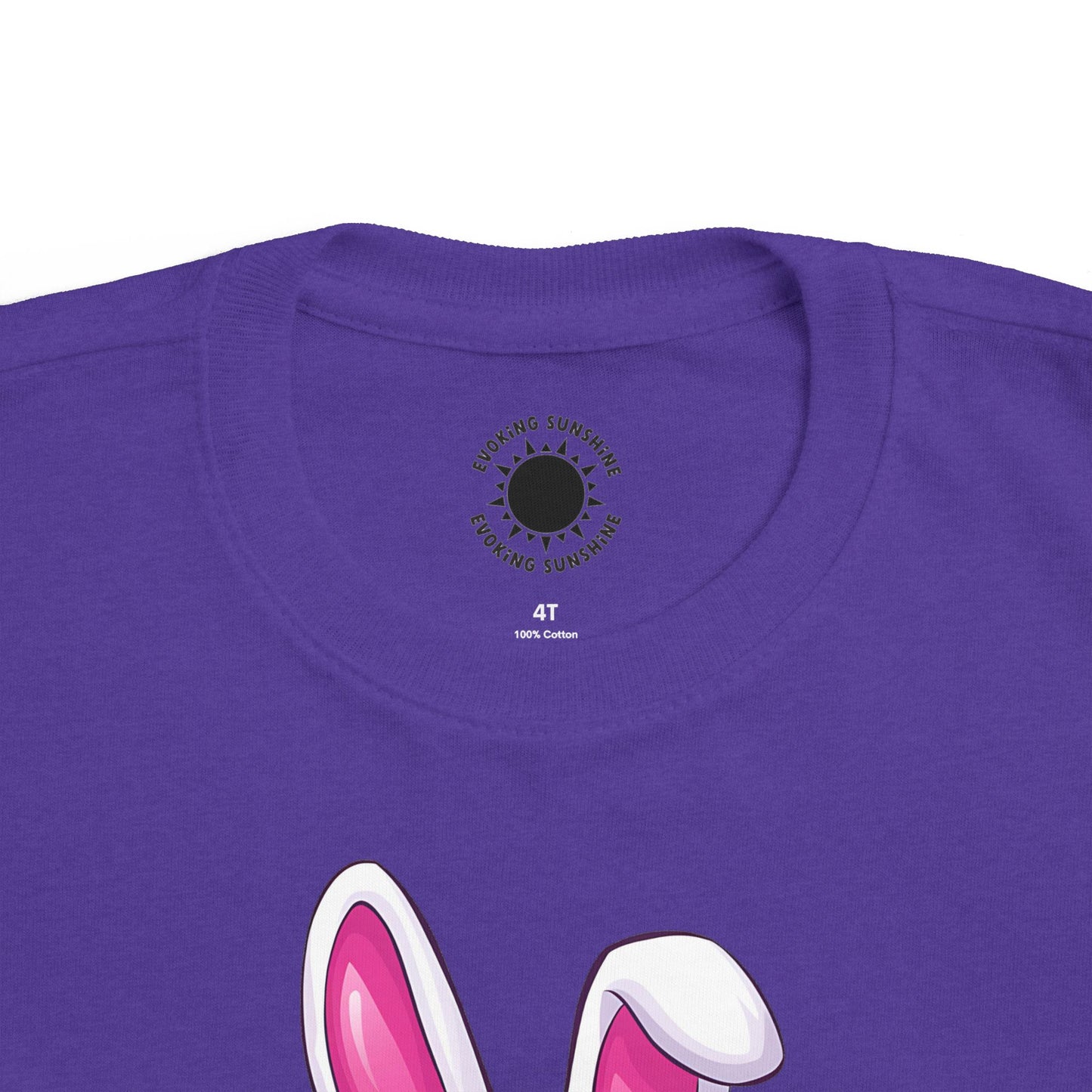 Personalized Cute Easter Bunny Toddler T-Shirt with Colorful Eggs